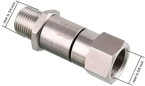 Pressure Washer Swivel 3/8 In NPT-M Male Thread 4000 PSI Stainless Steel Silver
