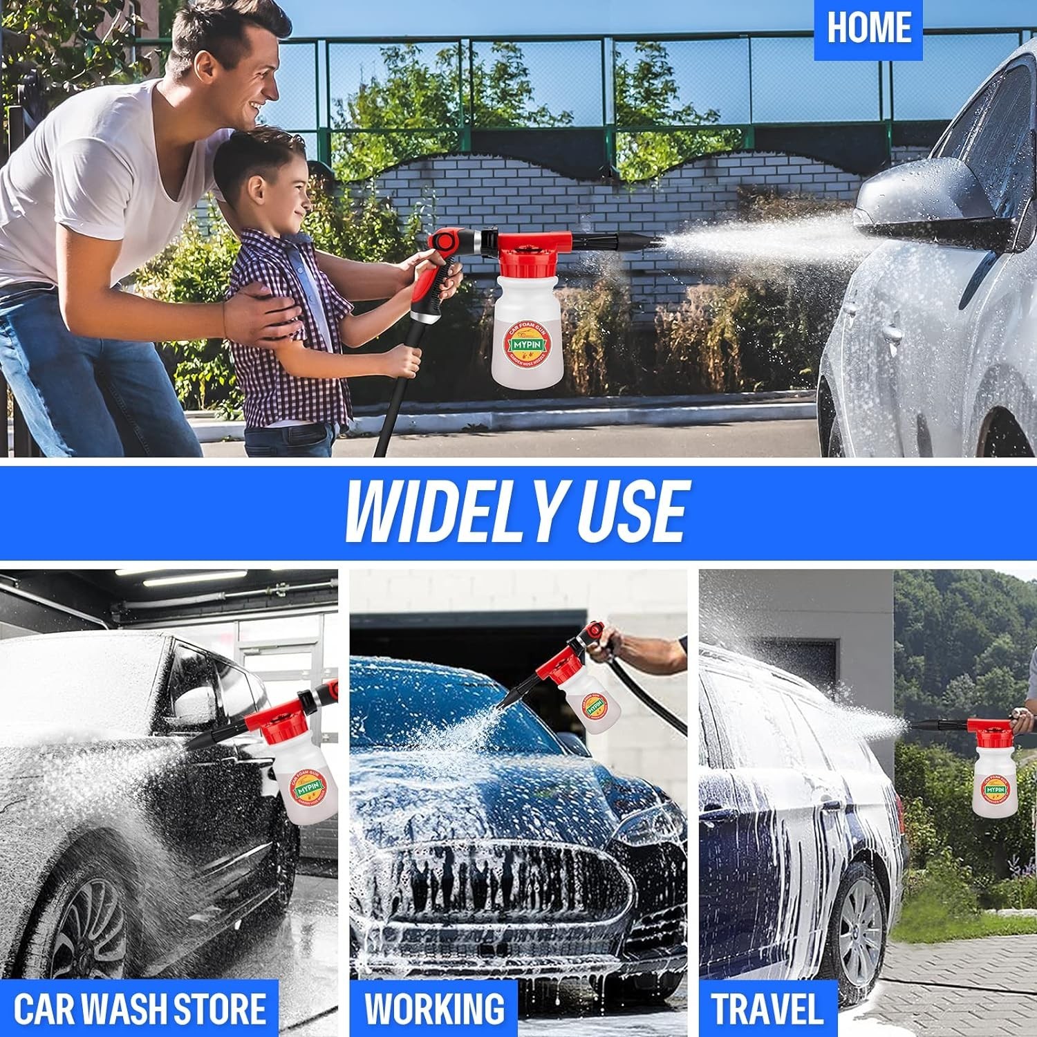 Car Foam Cannon Foam Gun Garden Sprayer 16 in 1 Adjustable Hose Wash