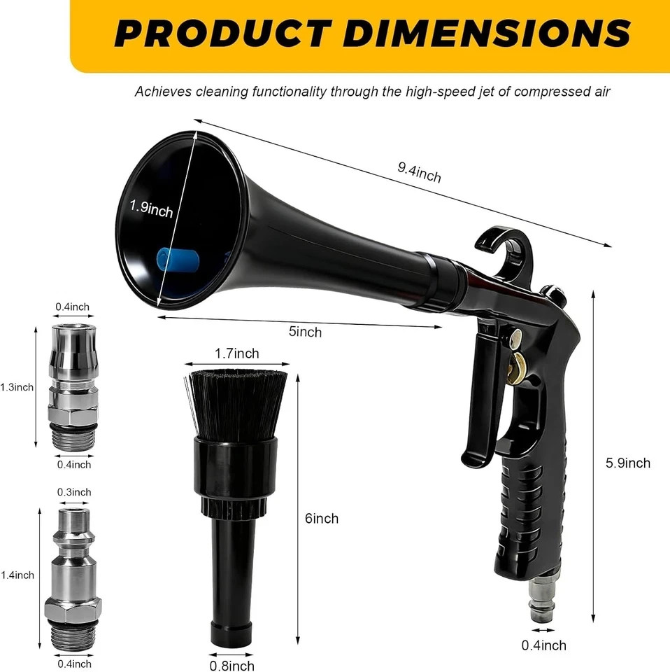 Tornador Air Cleaning Gun High Pressure Blow Dust Car Interior Detailing Tool US