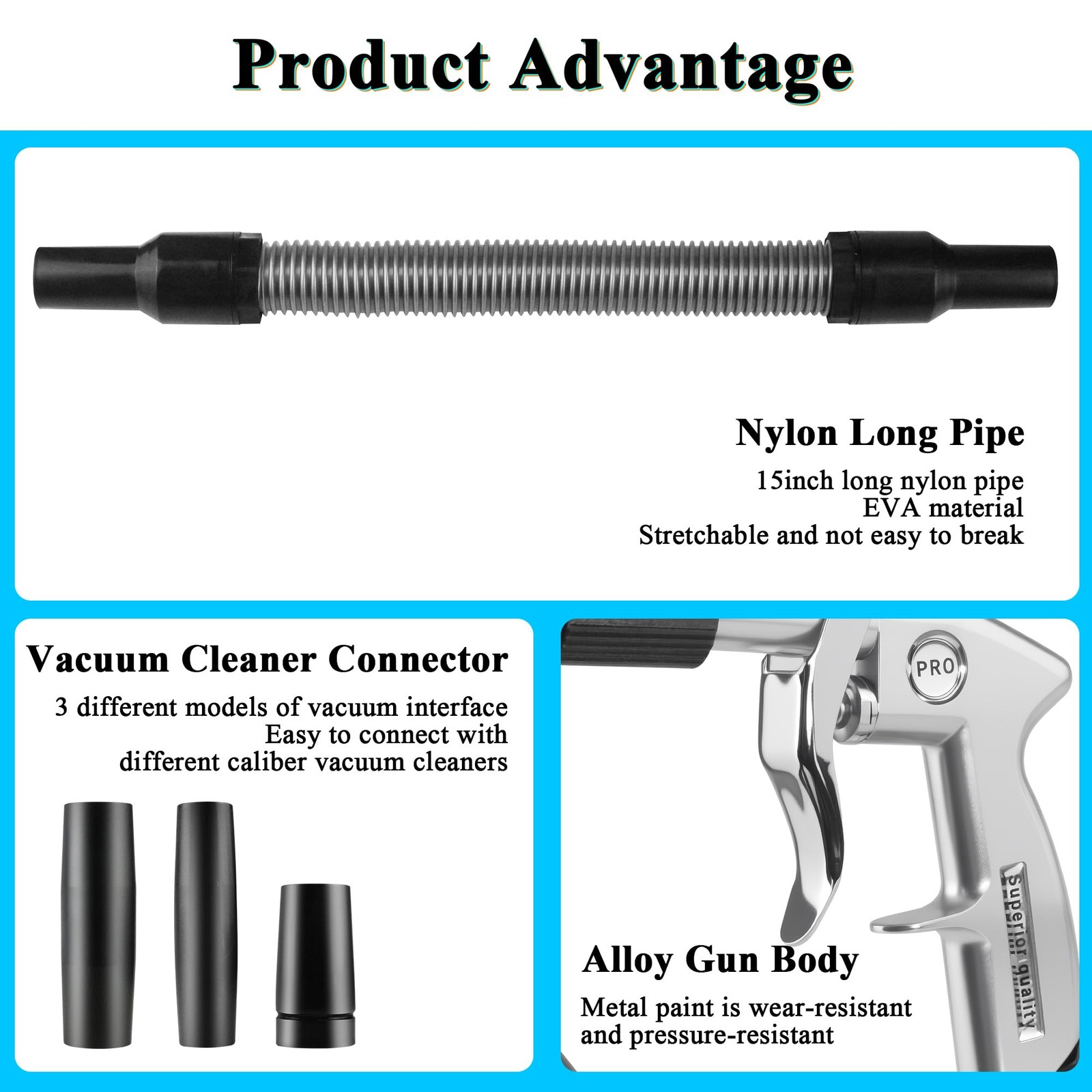 GOCCIDA 2IN1 Car Interior Detailing Air Blow Gun & vacunm Gun with Adjustable…