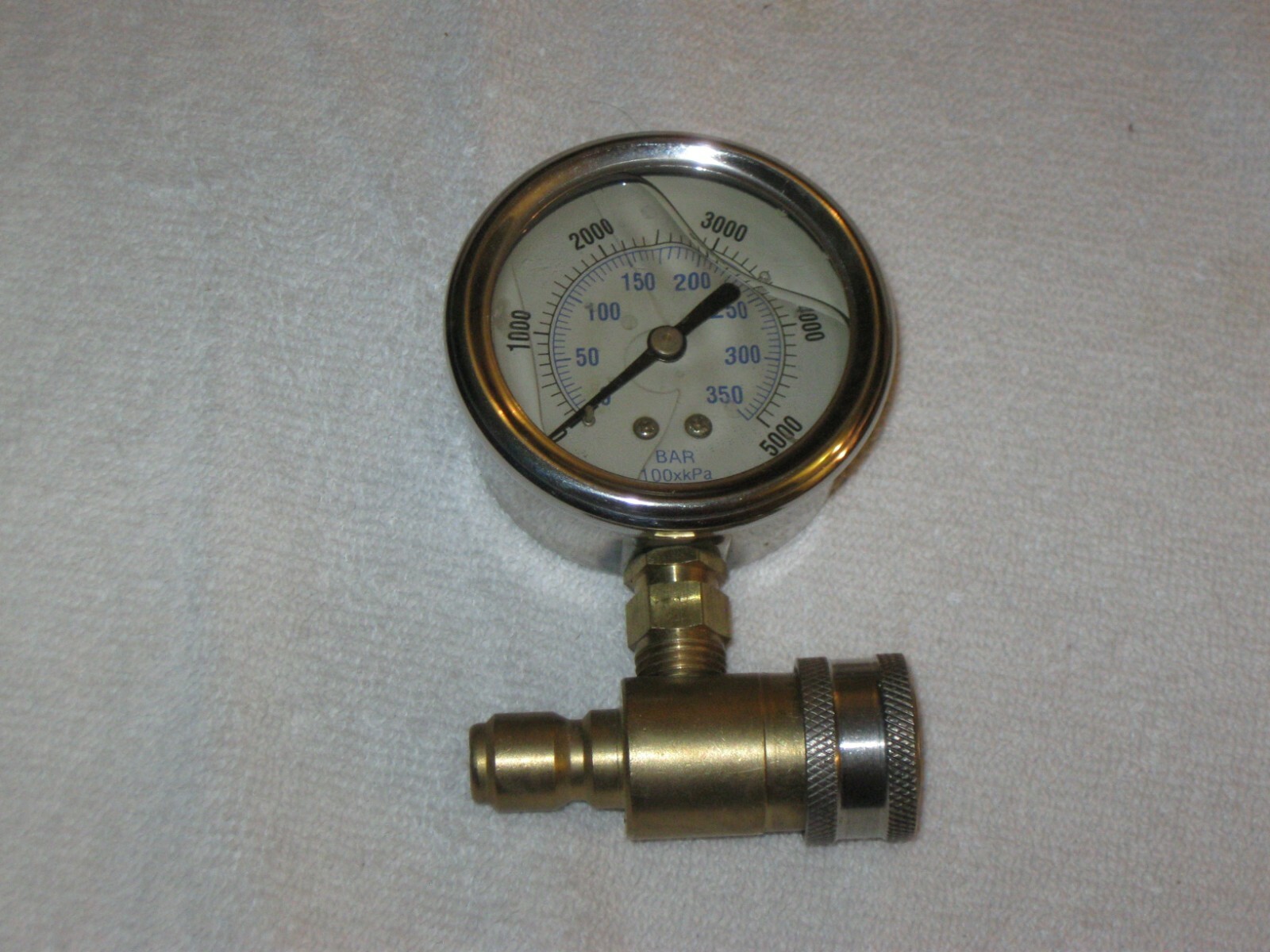 NEW POWER WASHER PRESSURE GAUGE 5000 PSI 2-1/2″ QUICK CONNECT GLYCERINE FILLED
