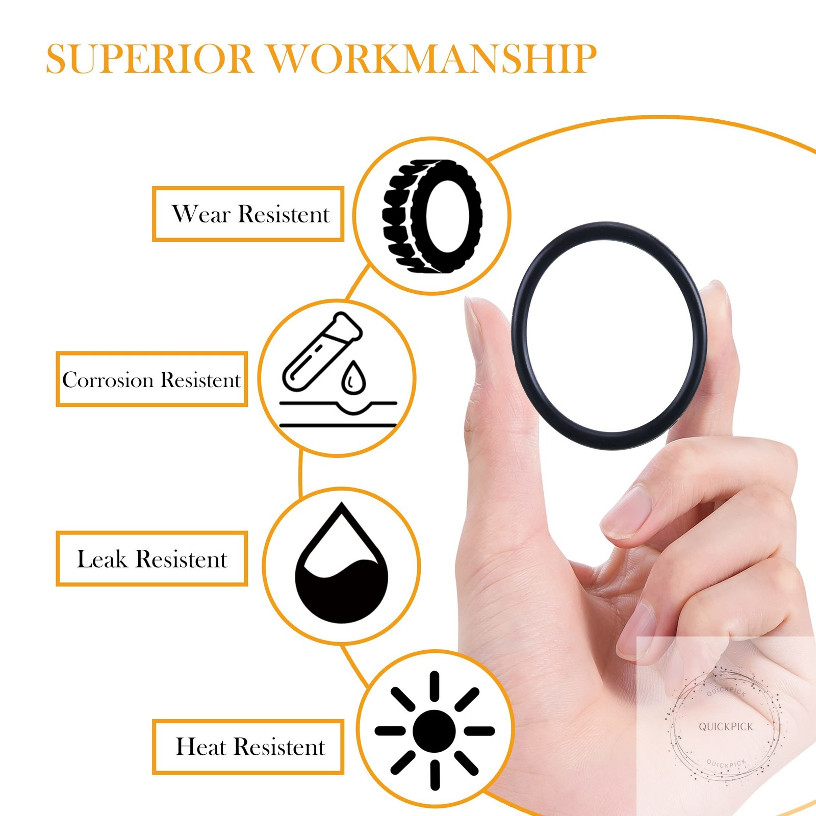 High Pressure Washer O Ring Kit, Replacement Rubber Ring for Power Washer,