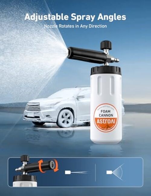 Foam Cannon for Pressure Washer, Wide Neck Car Wash Foam 1 Liter, Orange Label