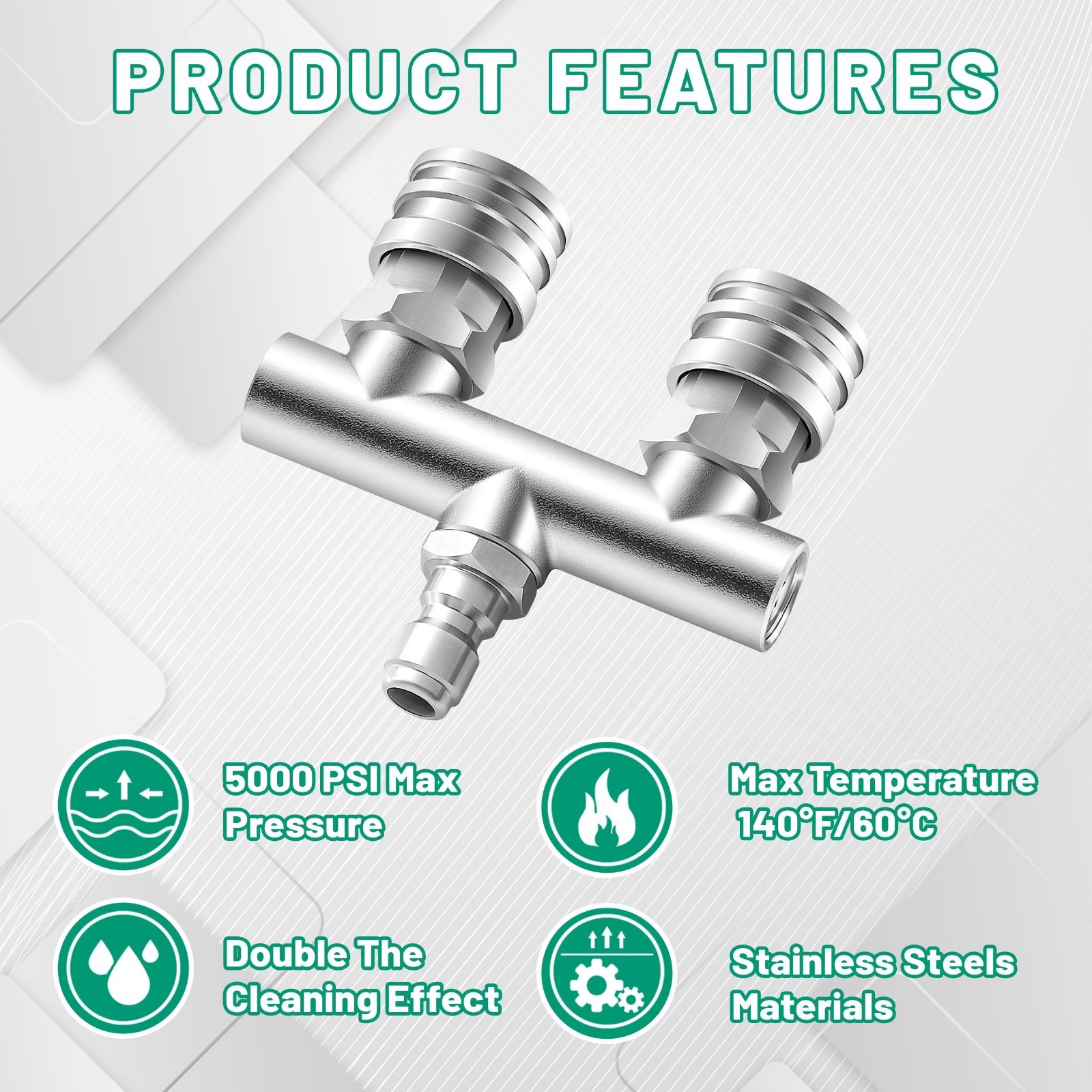 2-in-1 Pressure Washer Nozzle Tips, Dual Spray Nozzles & 8PCS Quick Connect Set,