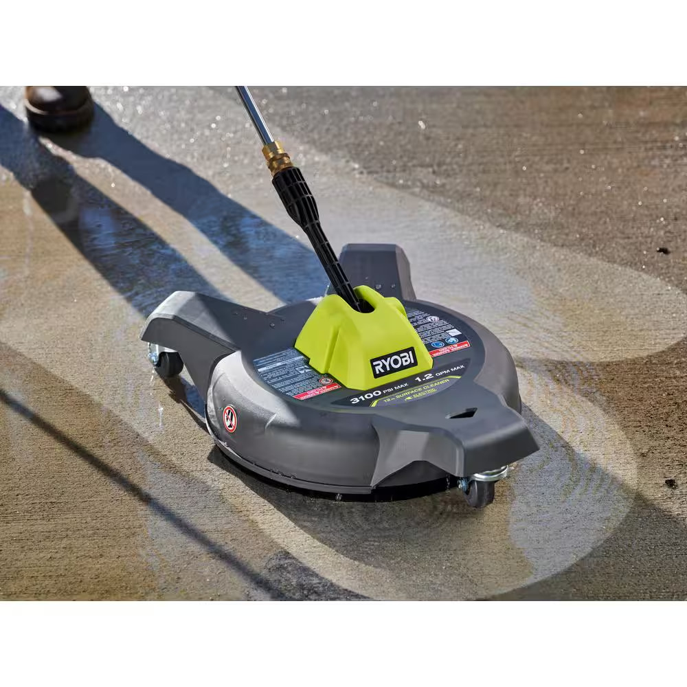 12 In. 3100 PSI Electric Pressure Washer Surface Cleaner with Caster Wheels