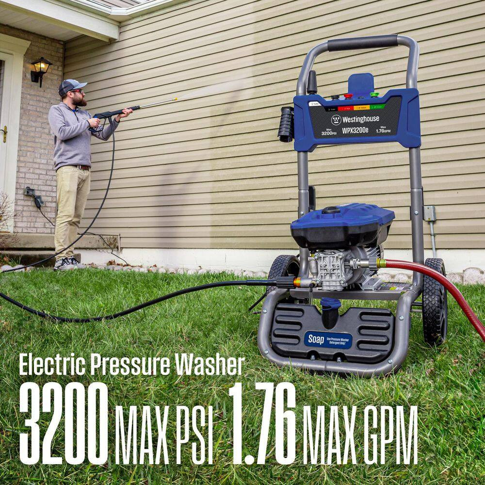 3200 PSI 1.76 GPM 13 Amp Cold Water Electric Powered Pressure Washer with Turbo