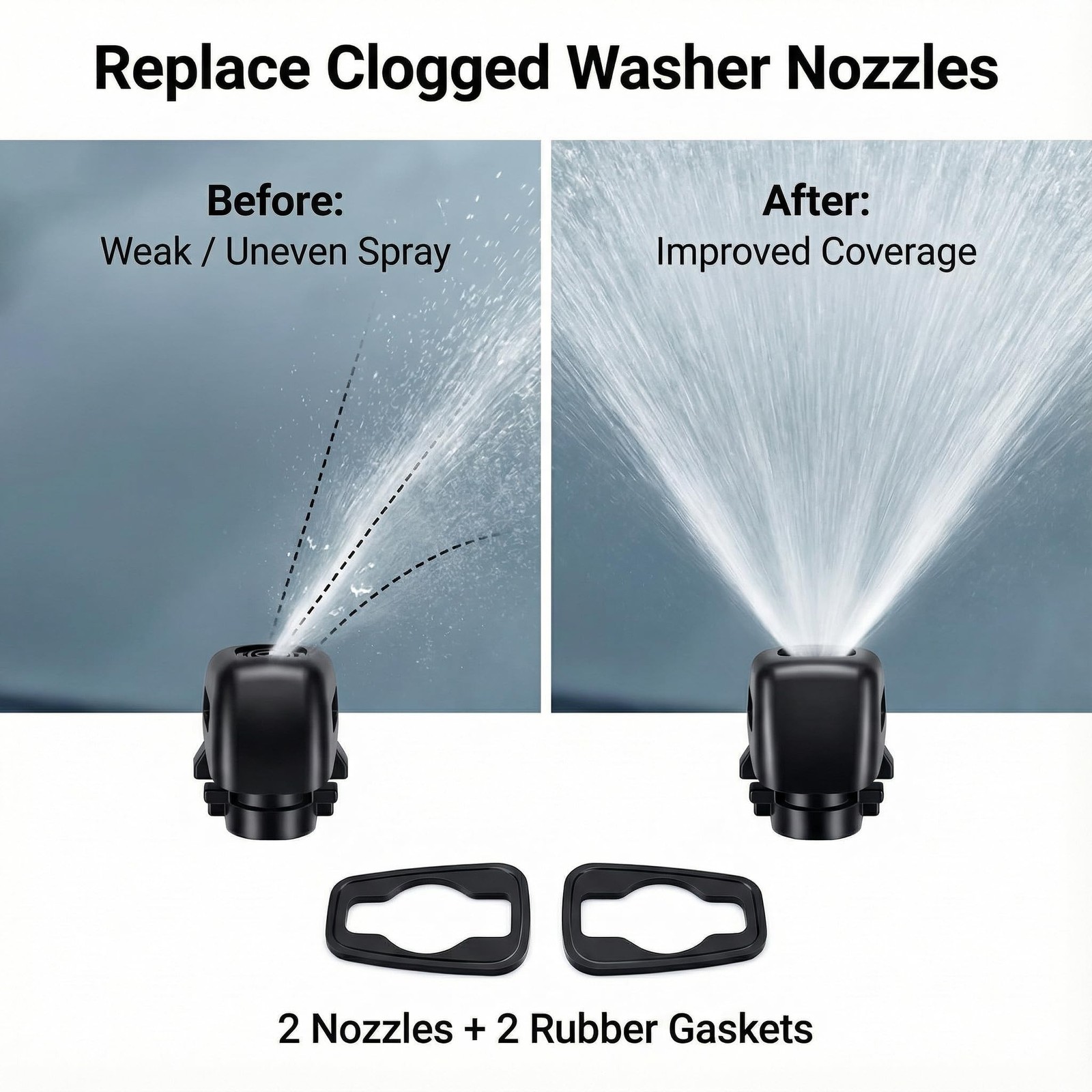 2-Pack Windshield Washer Nozzles Kit for Dodge Charger 2006-2010, Journey 200…