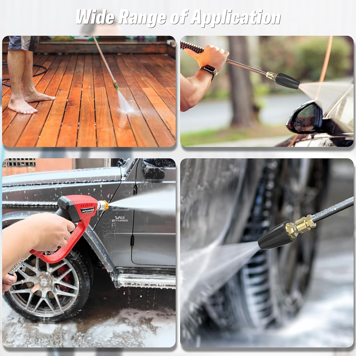 Pressure Washer Tips Turbo Nozzle, Max 4000 PSI 360°Rotating Power Washer Nozzle