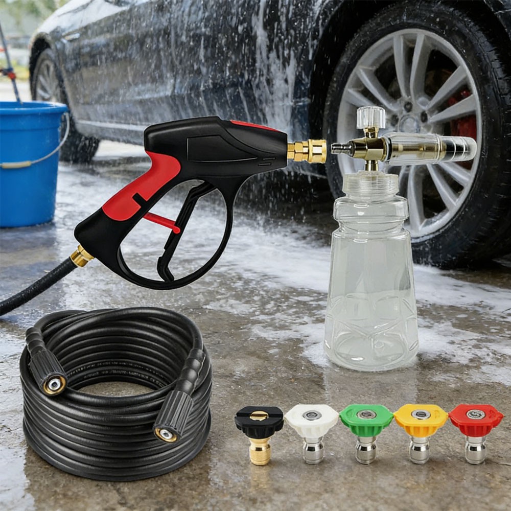 3200PSI Car Washing Gun Foam Sprayer Cannon High Pressure Washer Hose M22-14mm