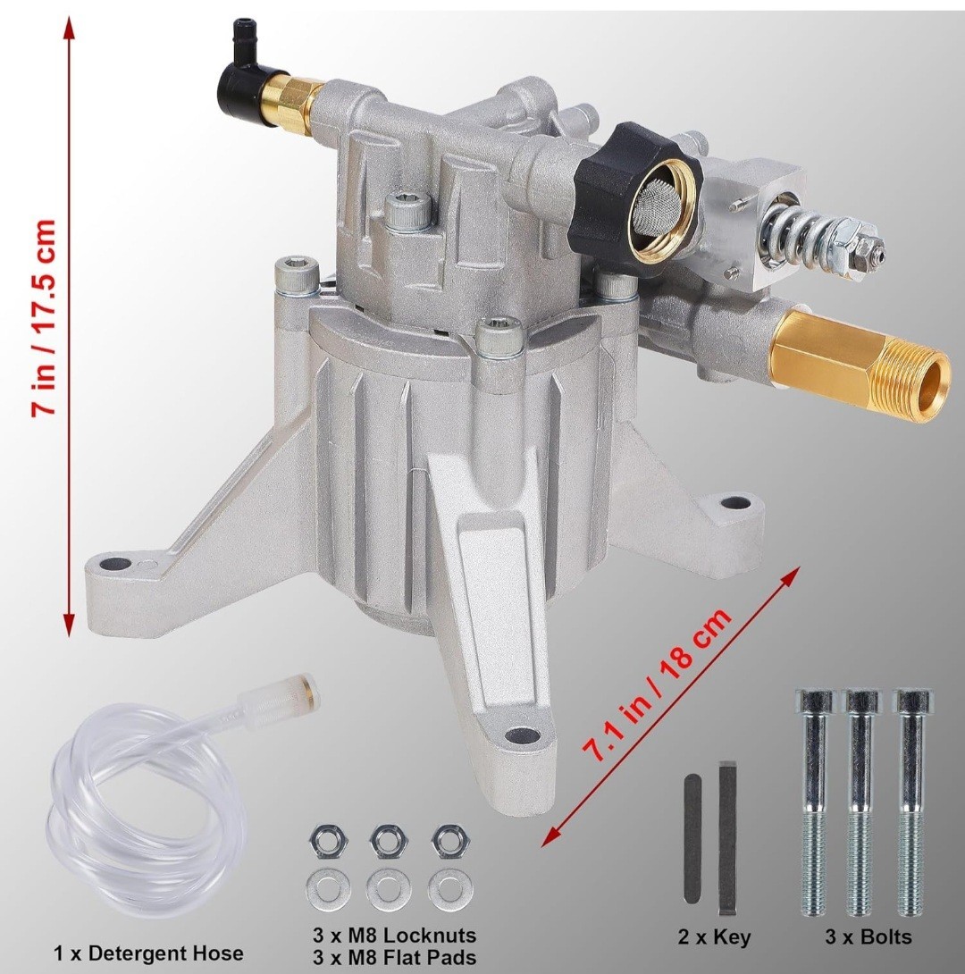 Biswing Pressure Washer Pump Power Washer Pump 7/8″ Shaft Vertical3400 PSI2.5GPM