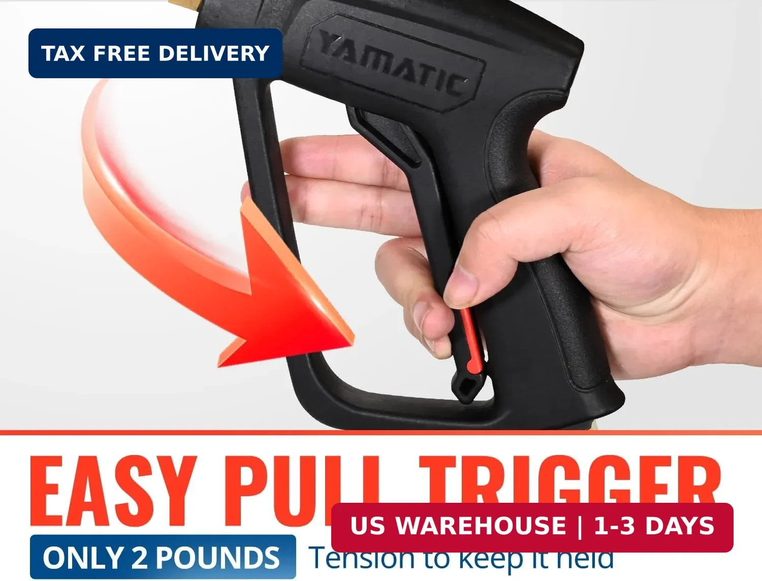 YAMATIC Pressure Washer Gun Wand with Swivel 3/8″ Plug & M22 Coupler, Stainless