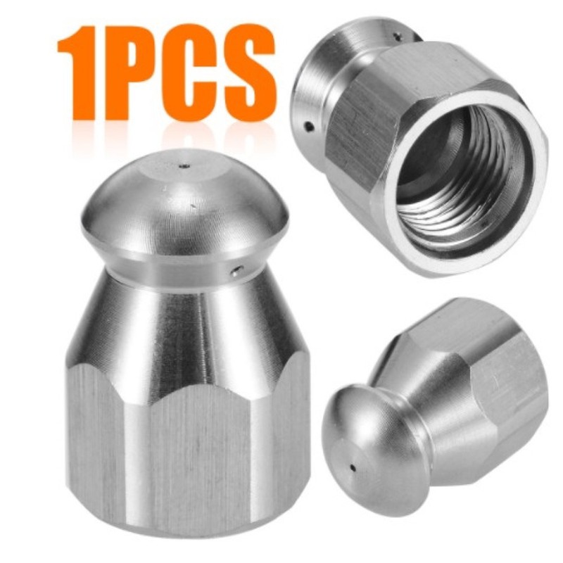 1PC Pressure Washer Drain Cleaner Pipe Dredge Spray Nozzle 1 Front 3 Rear Jetter