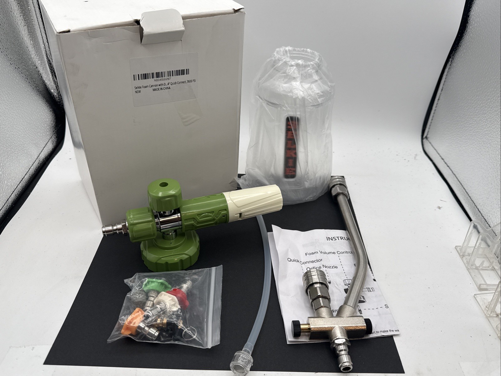 Foam Cannon Dual-Connector Pressure Washer Double Tip Attachment with 5 Nozzles