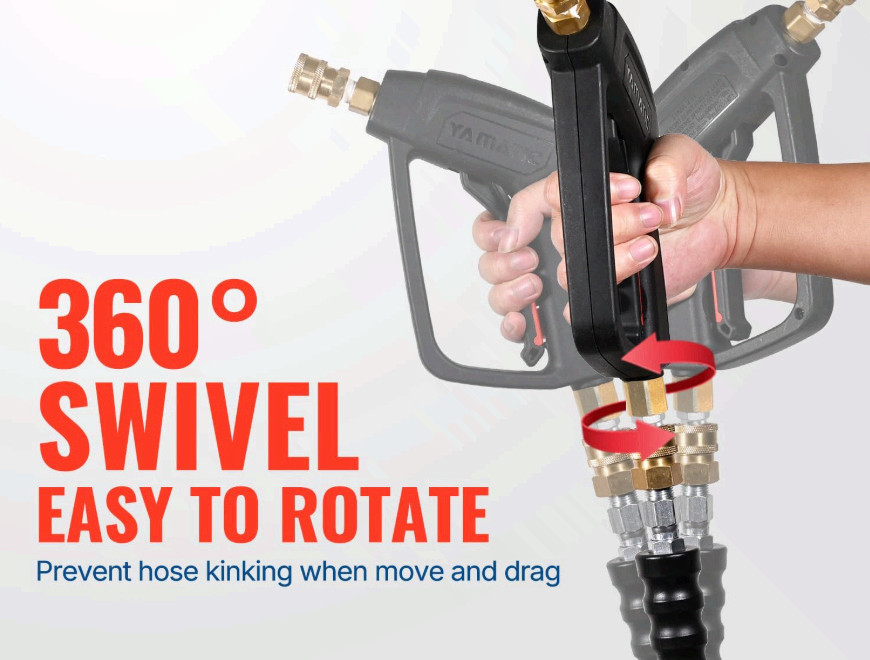 YAMATIC Pressure Washer Gun Wand Swivel M22 4000PSI Stainless