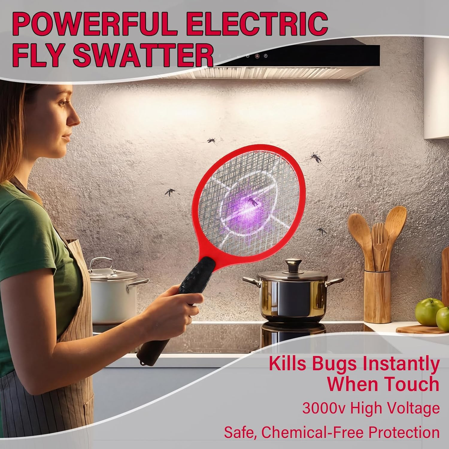 12 Pack Electric Fly Swatter Bulk, Bug Zapper Rackets for Indoor Outdoor Fly Mos