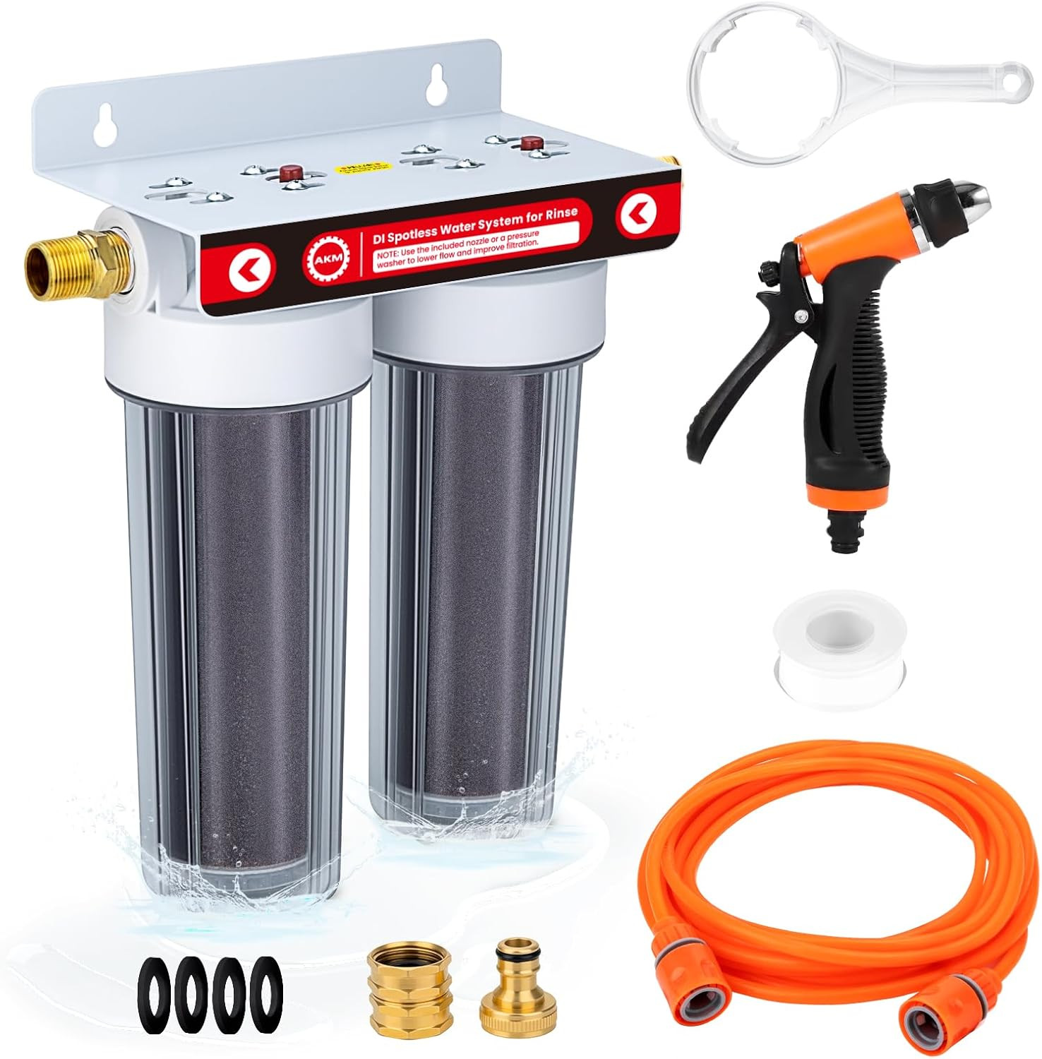 Spotless Car Wash Rinse System with Color Change Resin & Hose Nozzle Set