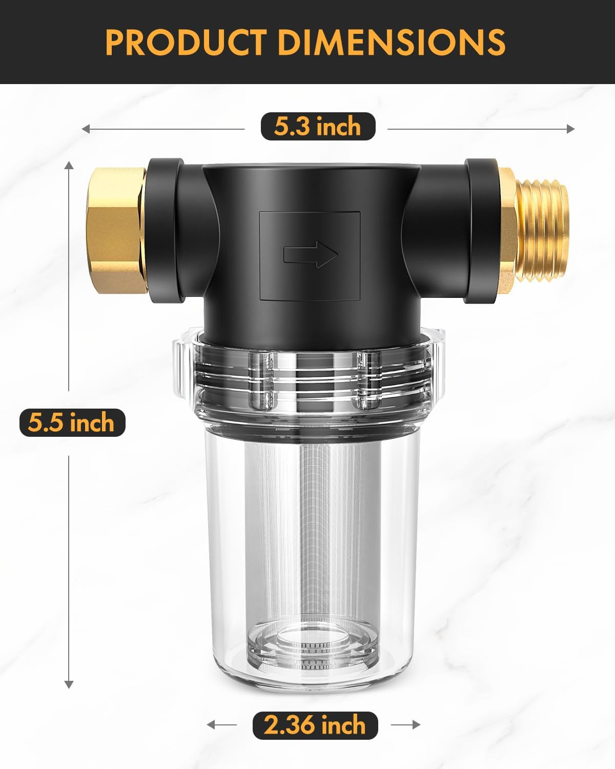 Hose Filter Attachment Line Water Hose Filter with 100 Mesh and 40 Mesh Screen,