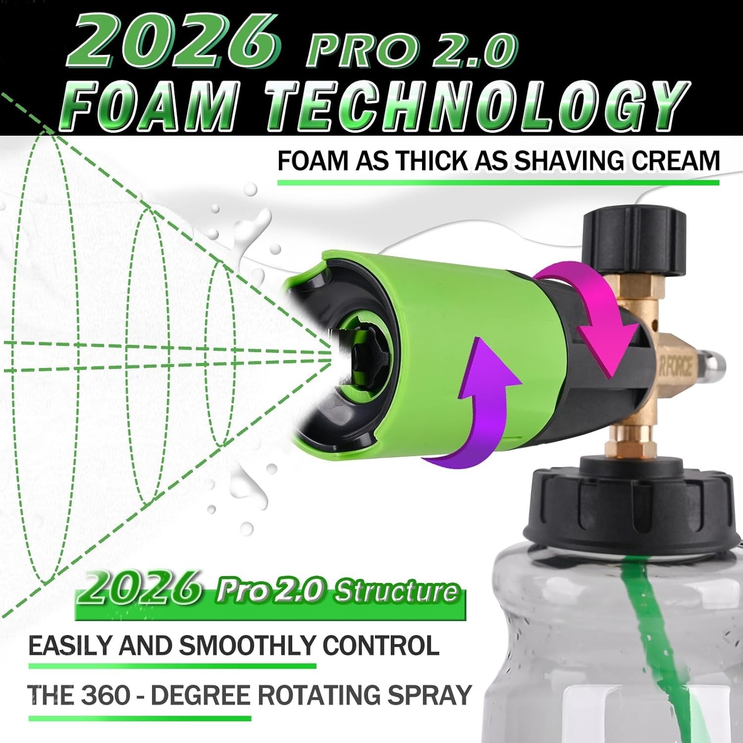 Brass Foam Cannon for Pressure Washers 34oz Car Snow Foam Blaster