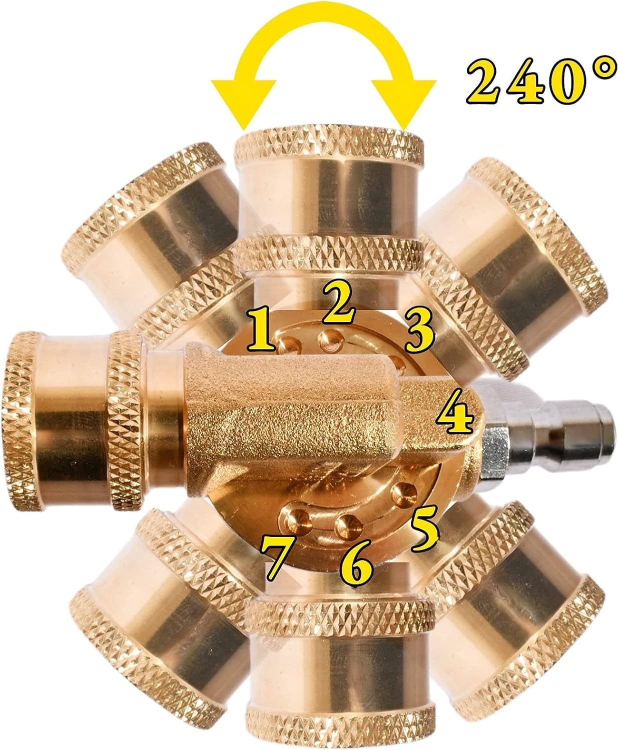 8 Pack 7 Angles Pressure Washer Pivoting Coupler Attachment Accessories Kit