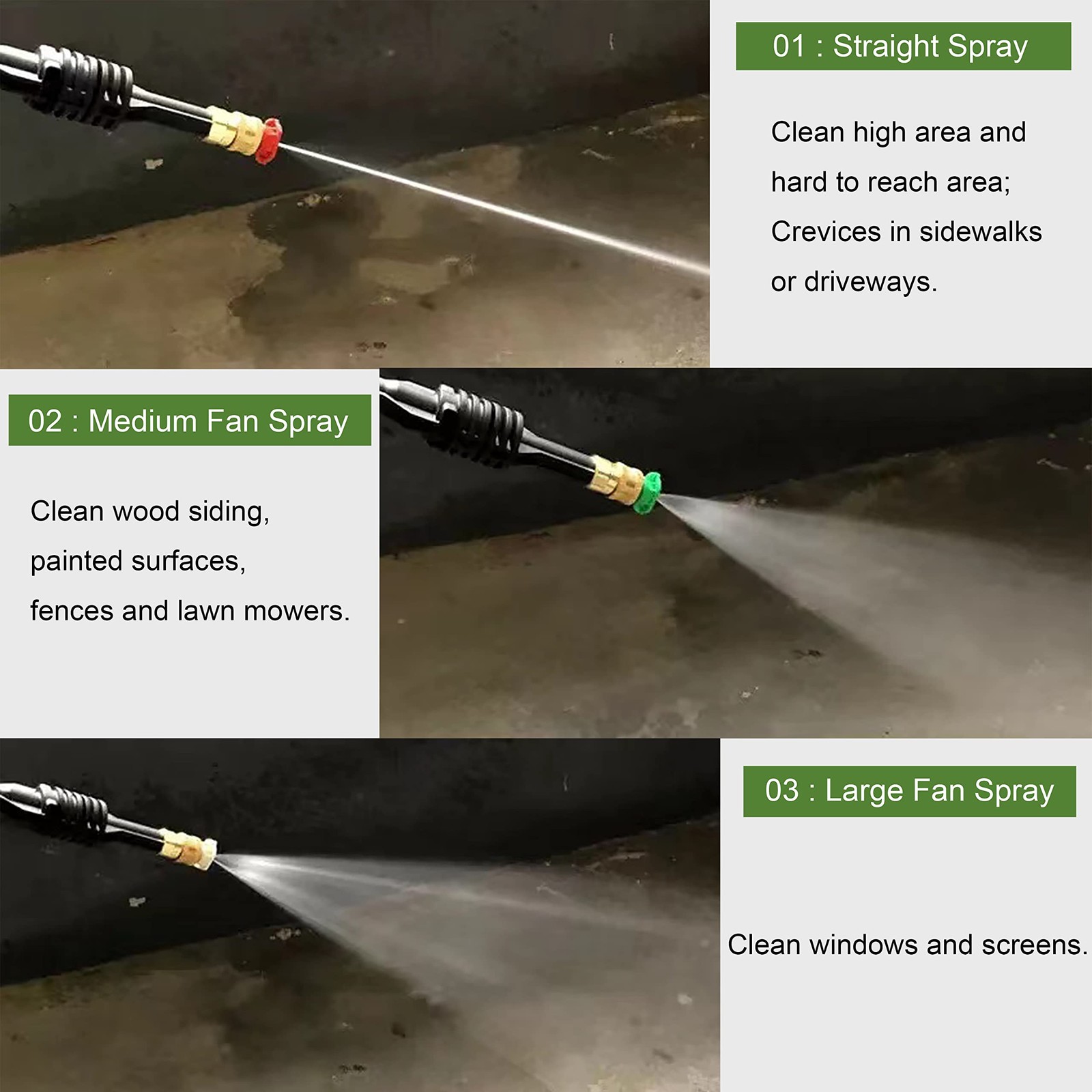 Pressure Washer Nozzles Tips Set, 5 Degrees Nozzles with 2 Second Story Nozzl…