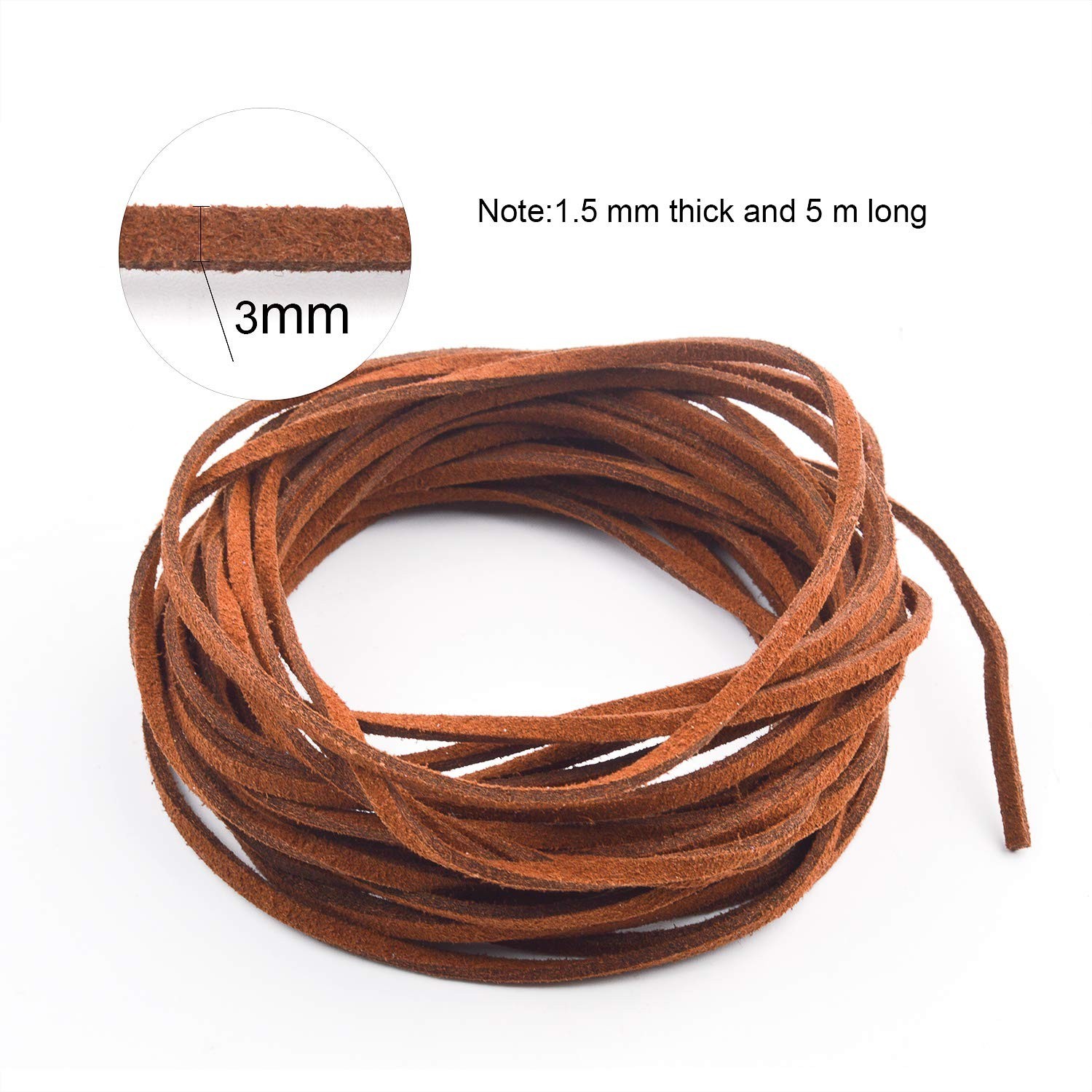 40 Meter Leather Cord 3mm x 1.5mm 8 Colors DIY String for Bracelets Necklaces Cr