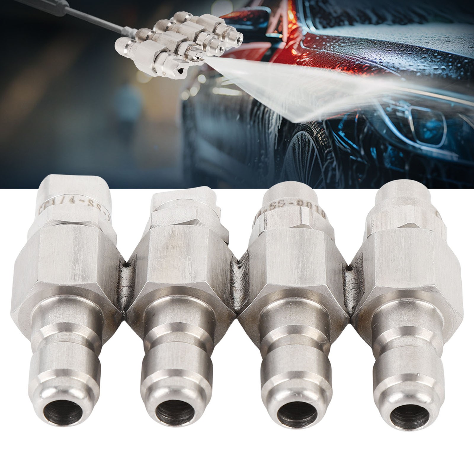 Way High Pressure Washer Nozzle Strong Stainless Steel For Soft Wash Recommended