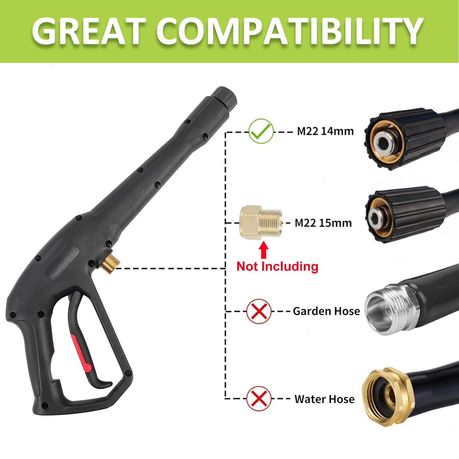 Pressure Washer Spray Gun Trigger Handle, High Pressure Water Gun Max 3300 ps…