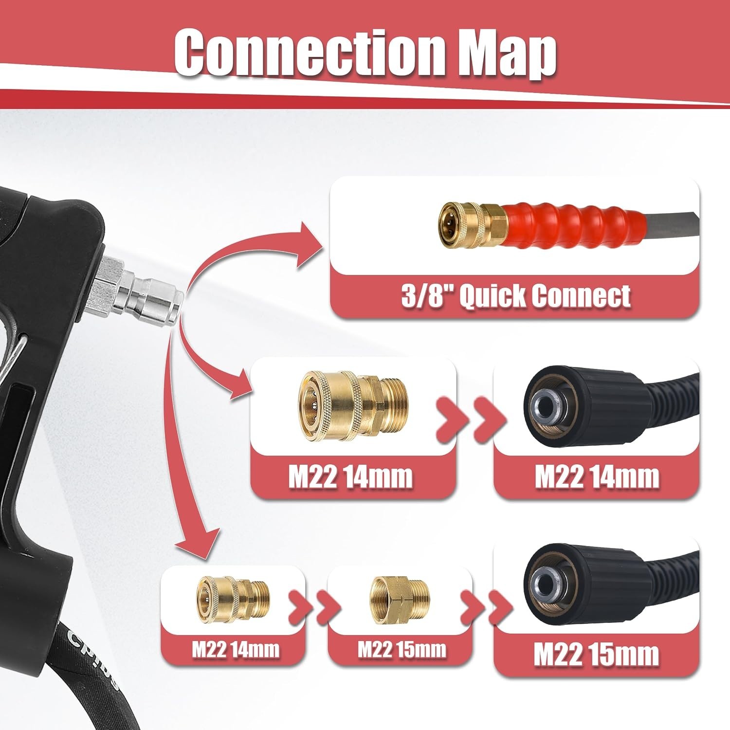 24FT High Cleaning Wand Compatible with Gas and Electric Pressure Washers