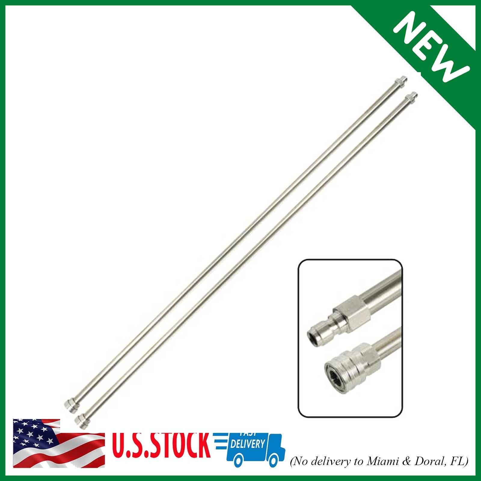 Hourleey Pressure Washer Extension Wand, 120 Inch (10ft) Stainless Steel with 1/