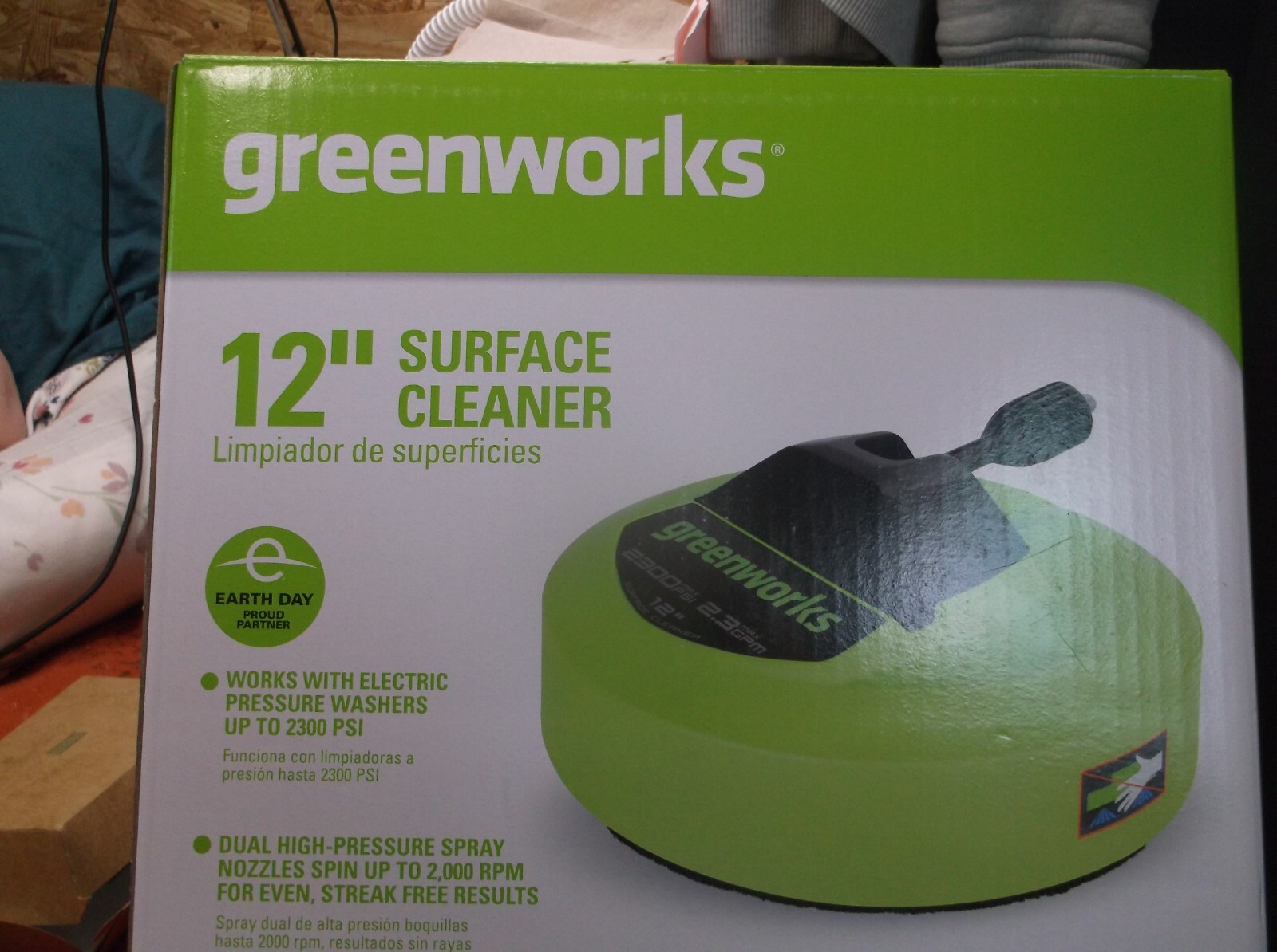 Greenworks 12 inch Pressure Washer Attachment Surface Cleaner Up to 2300 Psi