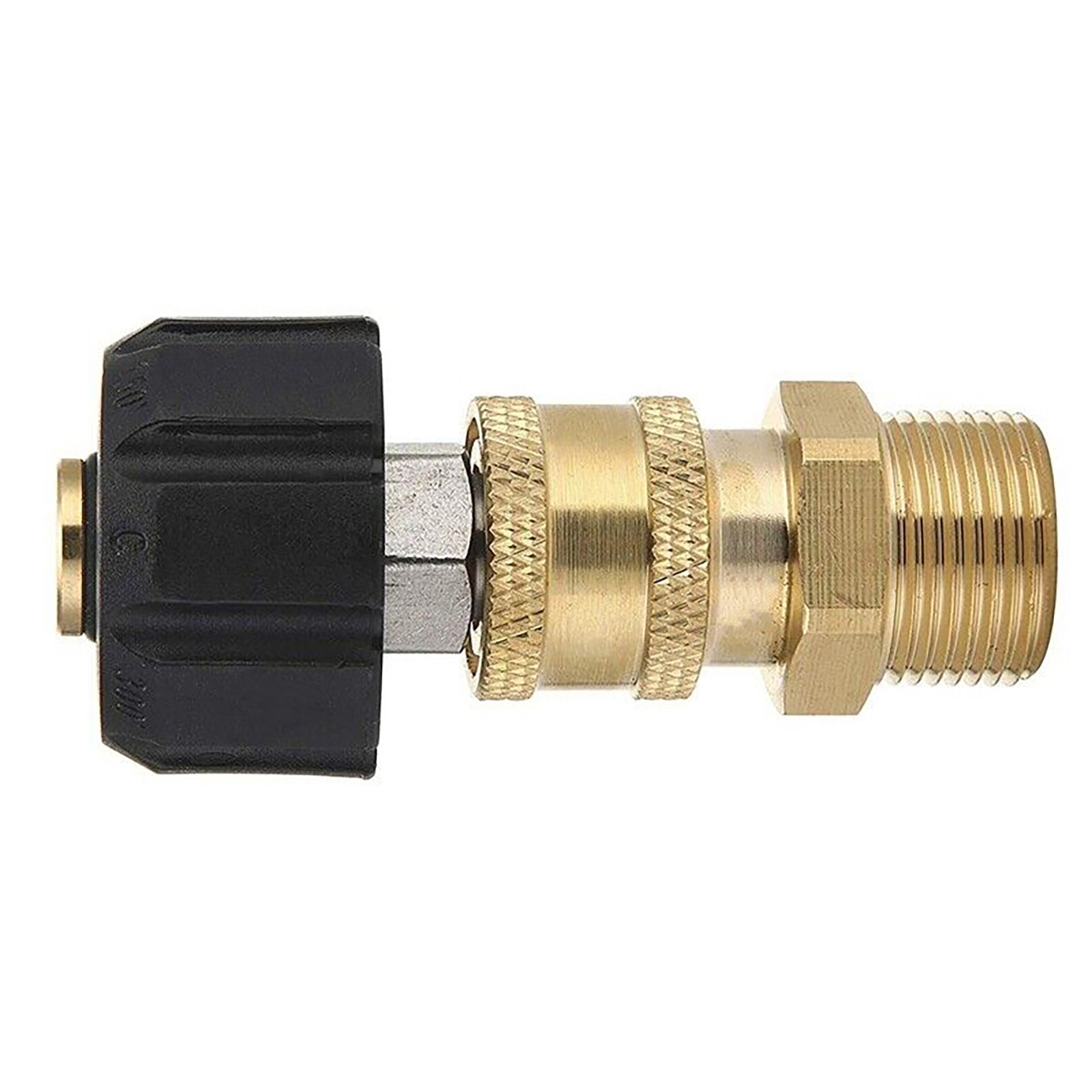 Glod+Black Pressure Washer Hose Connector Adapter Durable Replacement Parts