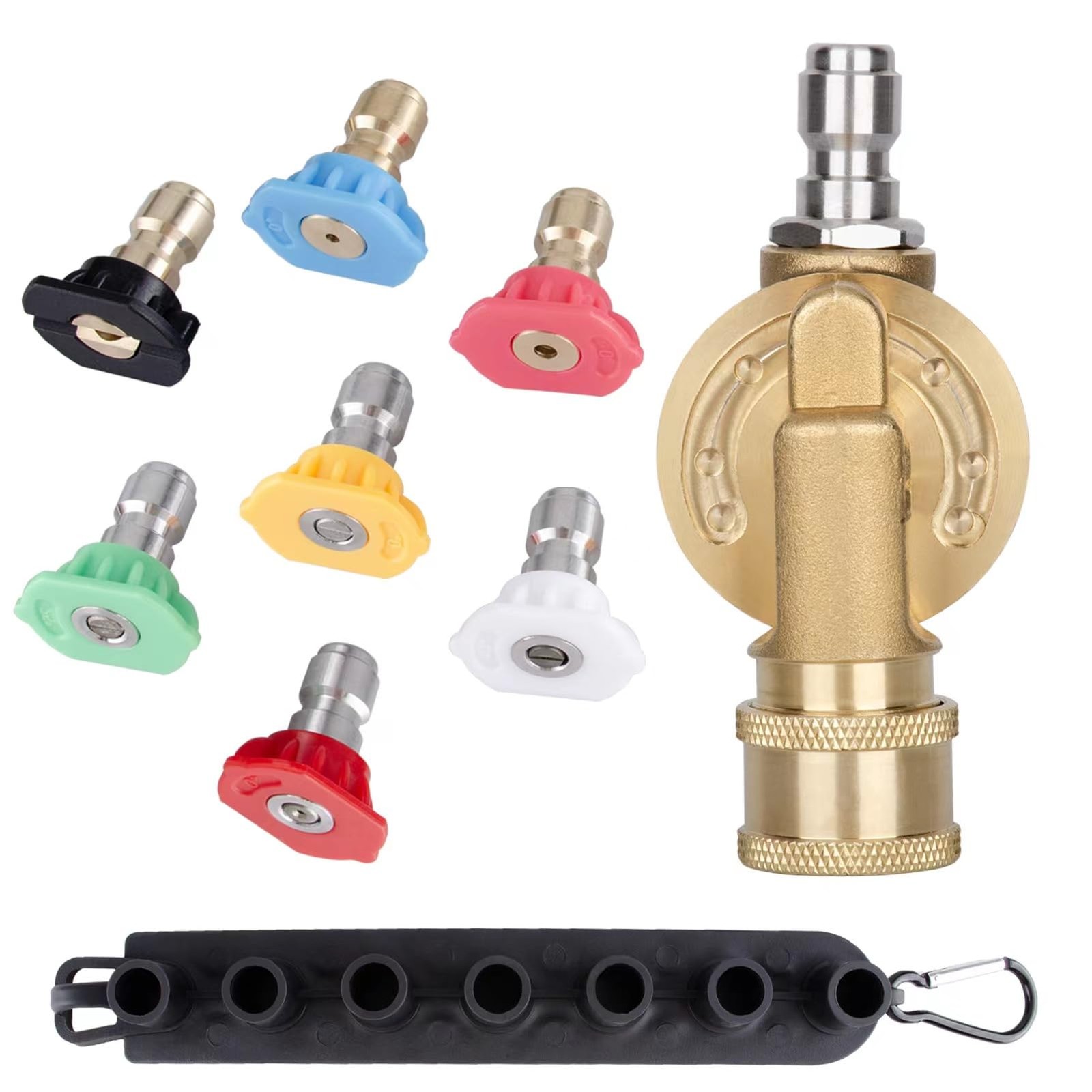 Pressure Washer Pivoting Coupler Kit – 240 Degree Rotation, Includes Gutter C…