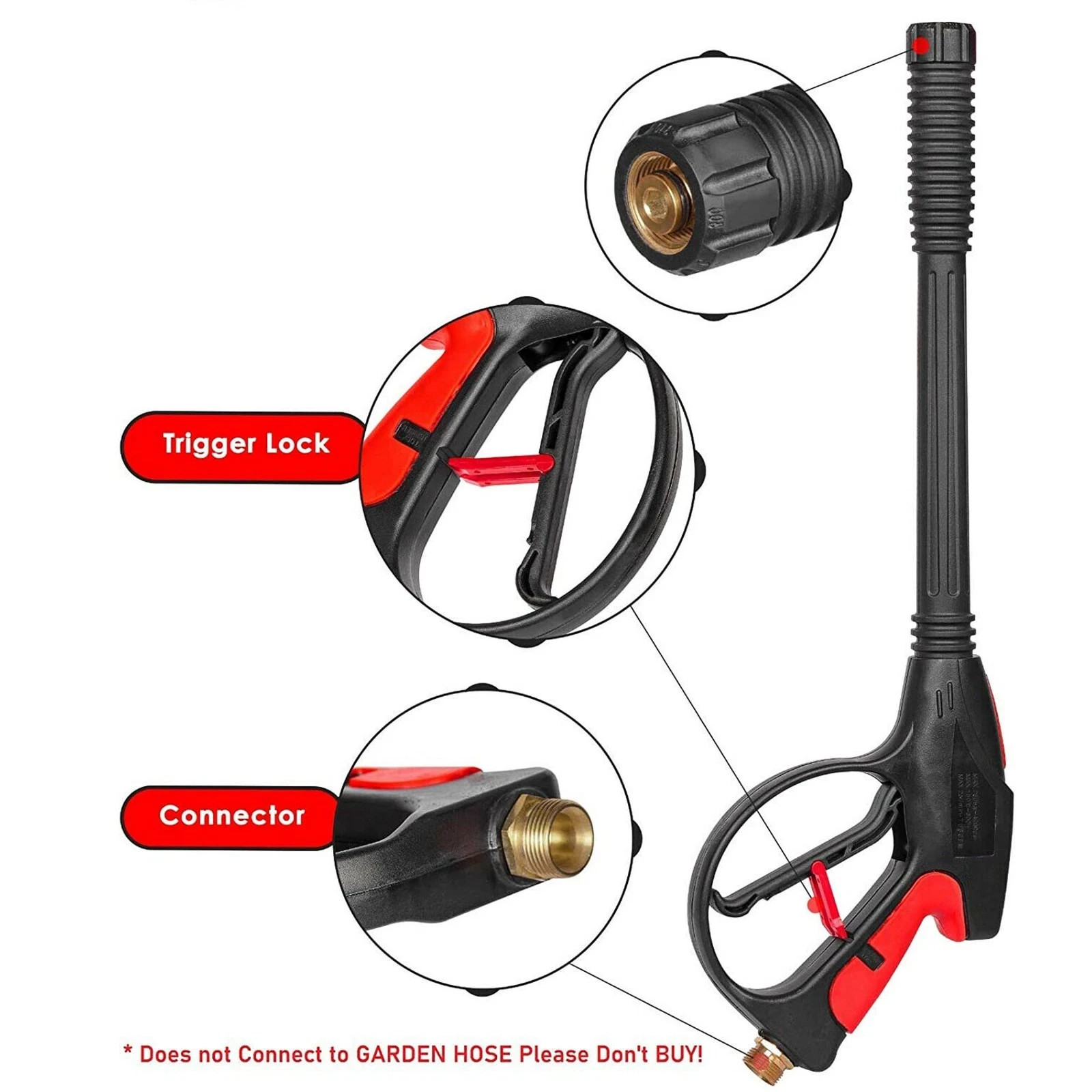 4000PSI High Pressure Car Power Washer Spray Gun Wand Lance Nozzle Tips Hose Kit