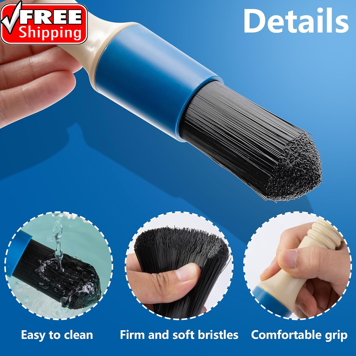 Parts Washer Brush with 31 Inch Hose- Wear Resistant Parts Cleaning Brush- Parts