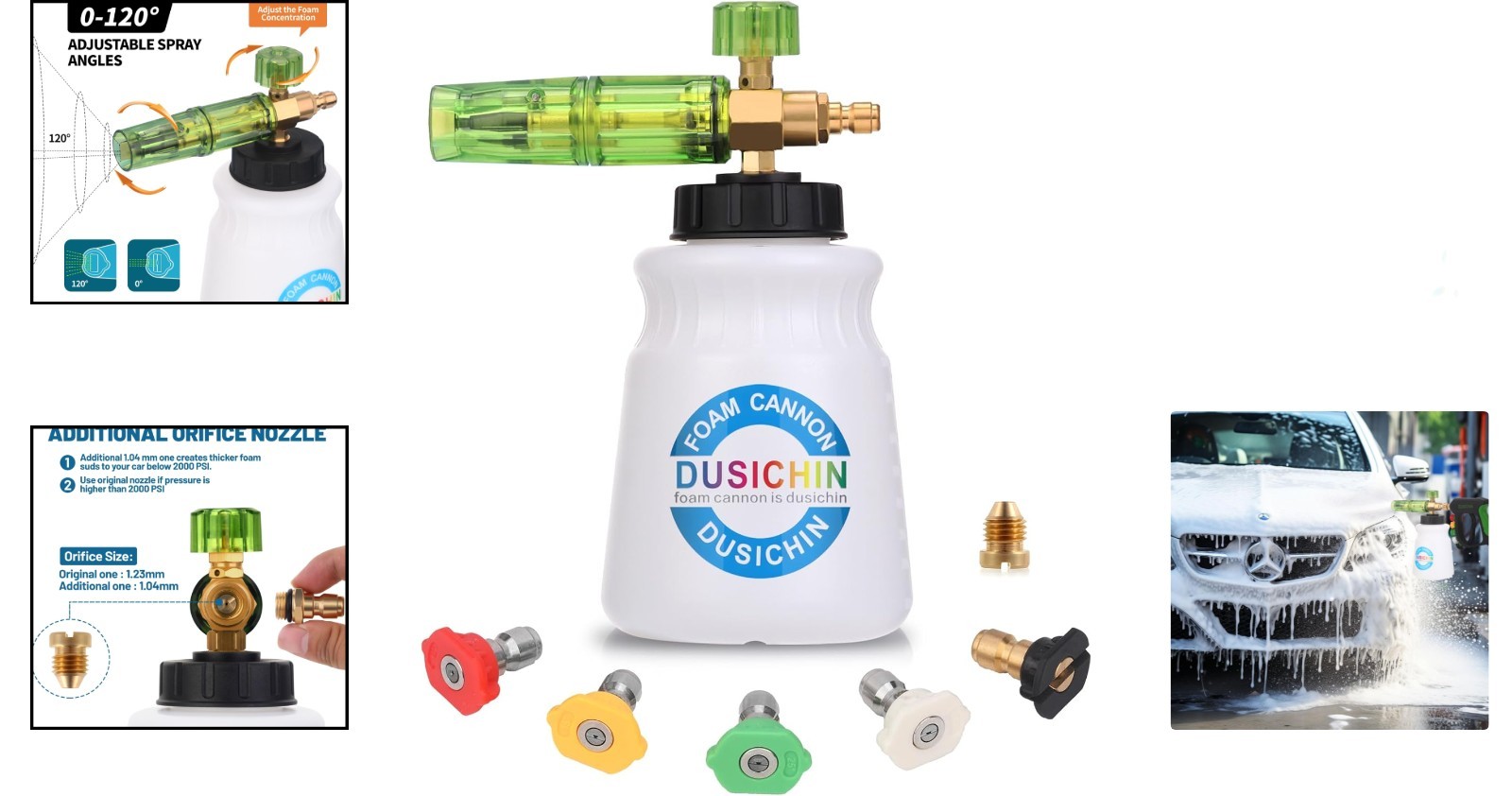 5-in-1 Snow Foam Lance Kit – Adjustable Pressure Washer Tool for Car Enthusiasts