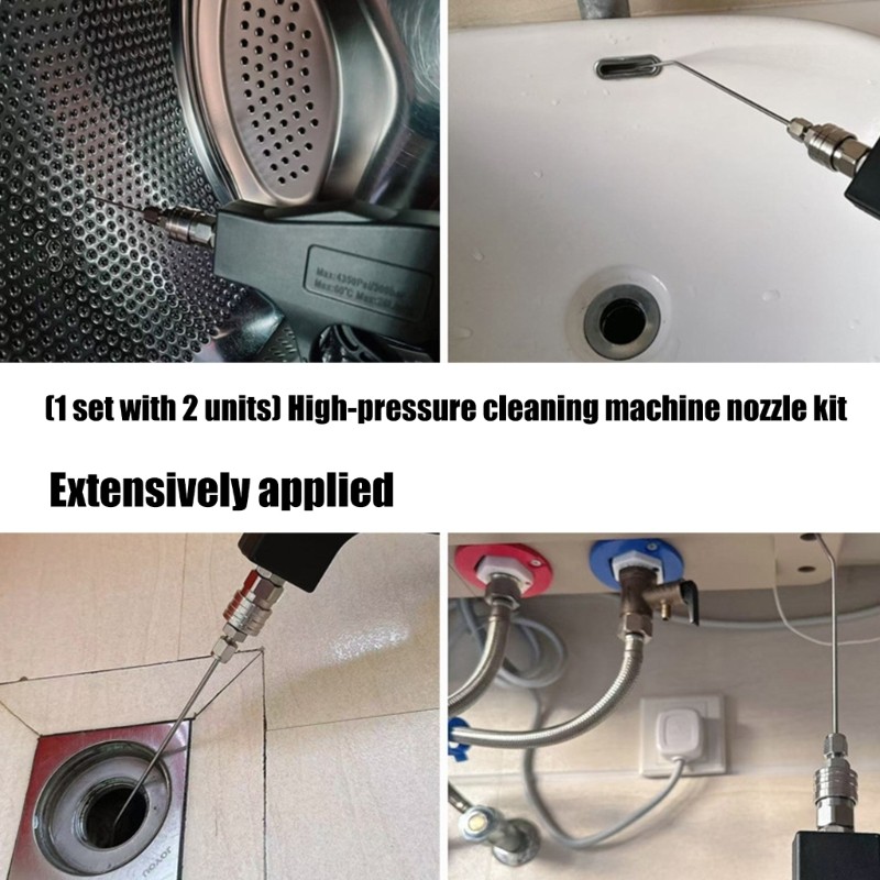 2Pieces Alloy Steel Pressure Washer Nozzle Kit Ideal for Vehicle Driveway Clean