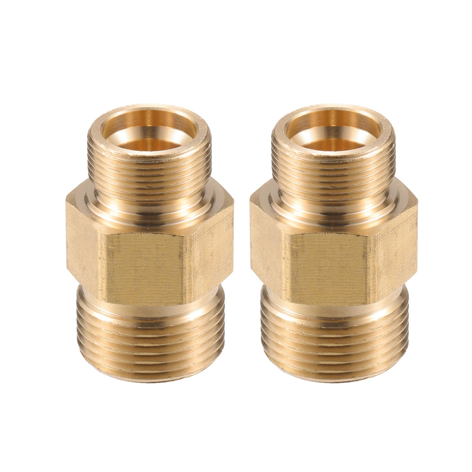 Pressure Washer Connector, M18x1 to M22x1.5 Male Adapter Brass Screw Hose Con…