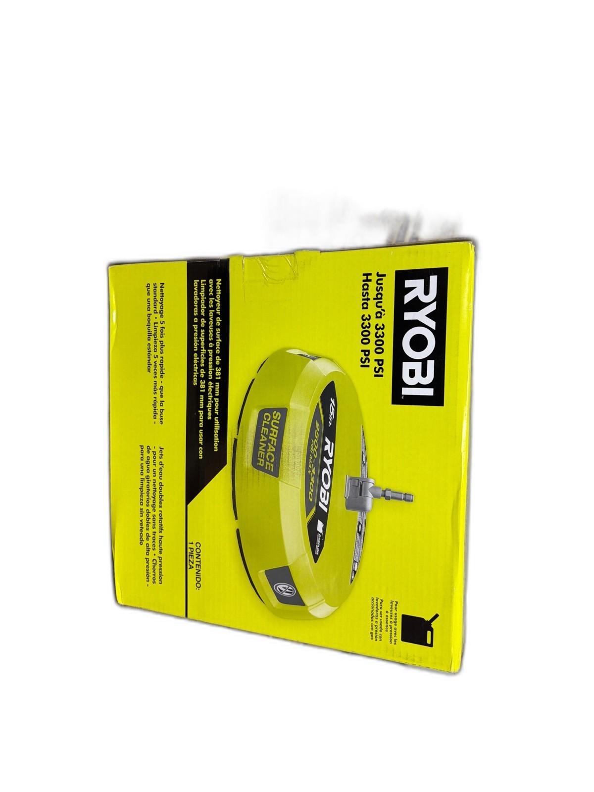 RYOBI 15 in. 3300 PSI Surface Cleaner for Gas Pressure Washer