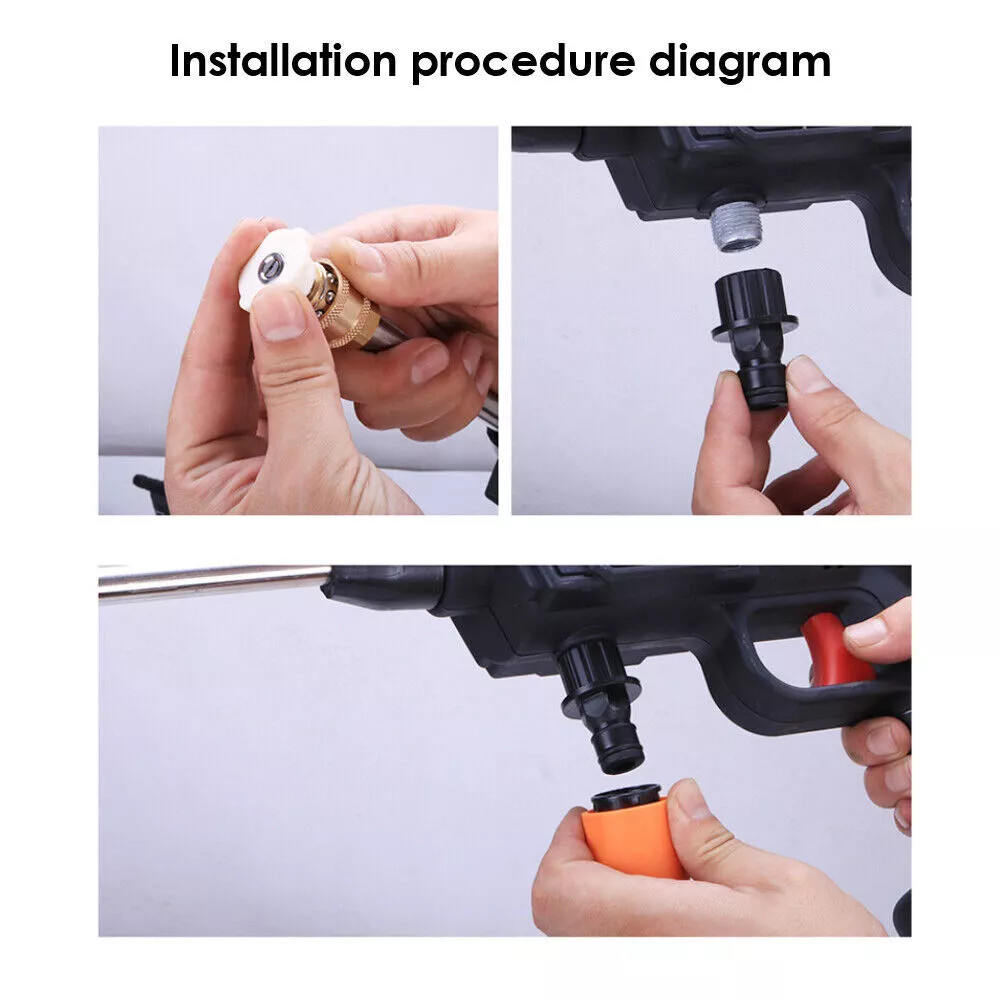 Cordless Electric High Pressure Water Spray Gun Car Washer Cleaner Tool Portable