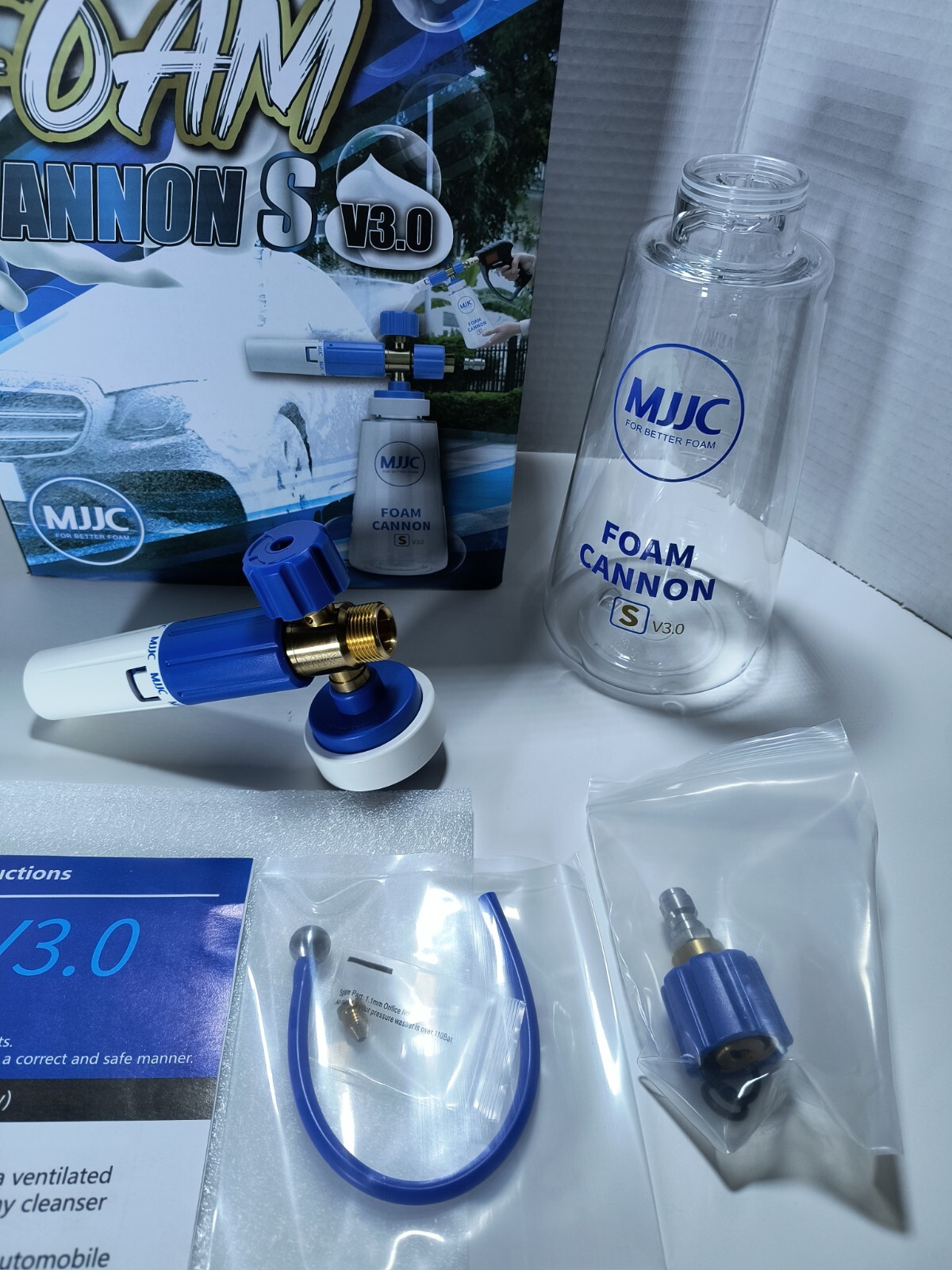 MJJC Premium Combo of Foam Cannon S V3.0 with 1/4″ Quick Connector and MJJC Foam