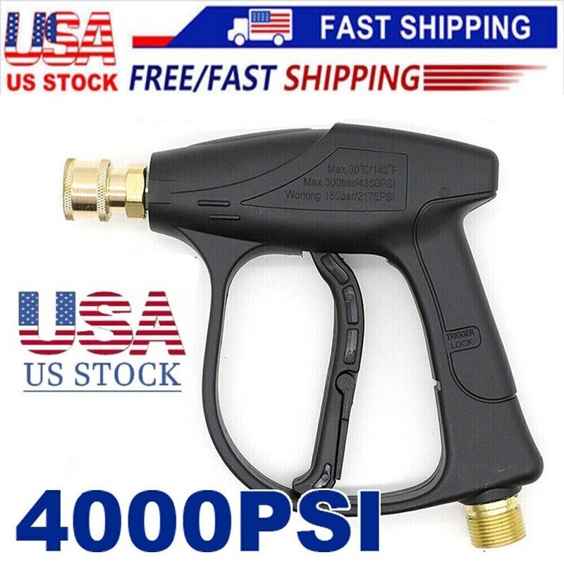 1/2pcs 1/4″ High Pressure Washer Gun 4000 PSI Car Wash Foam Spray Short Wand US