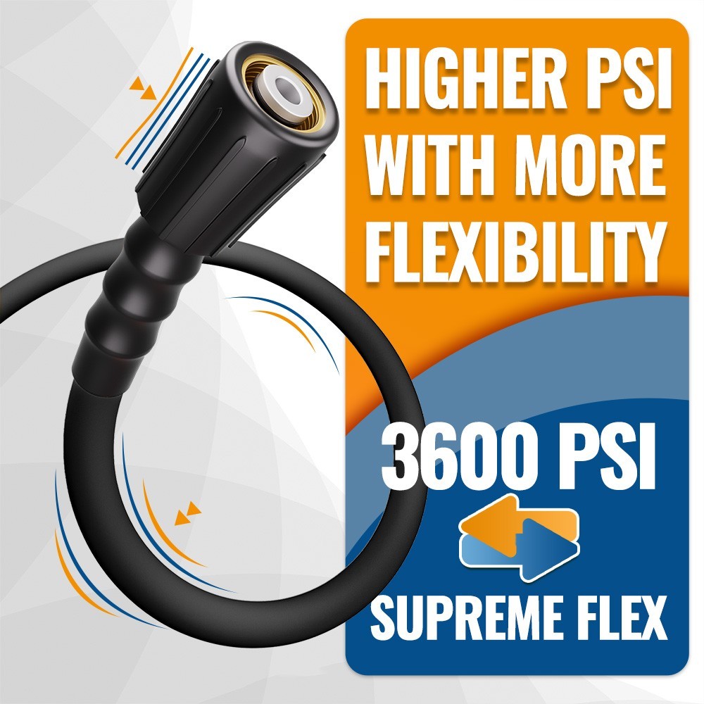 YAMATIC 3600 psi Pressure Washer Hose Kink Resistant Durable Upgraded