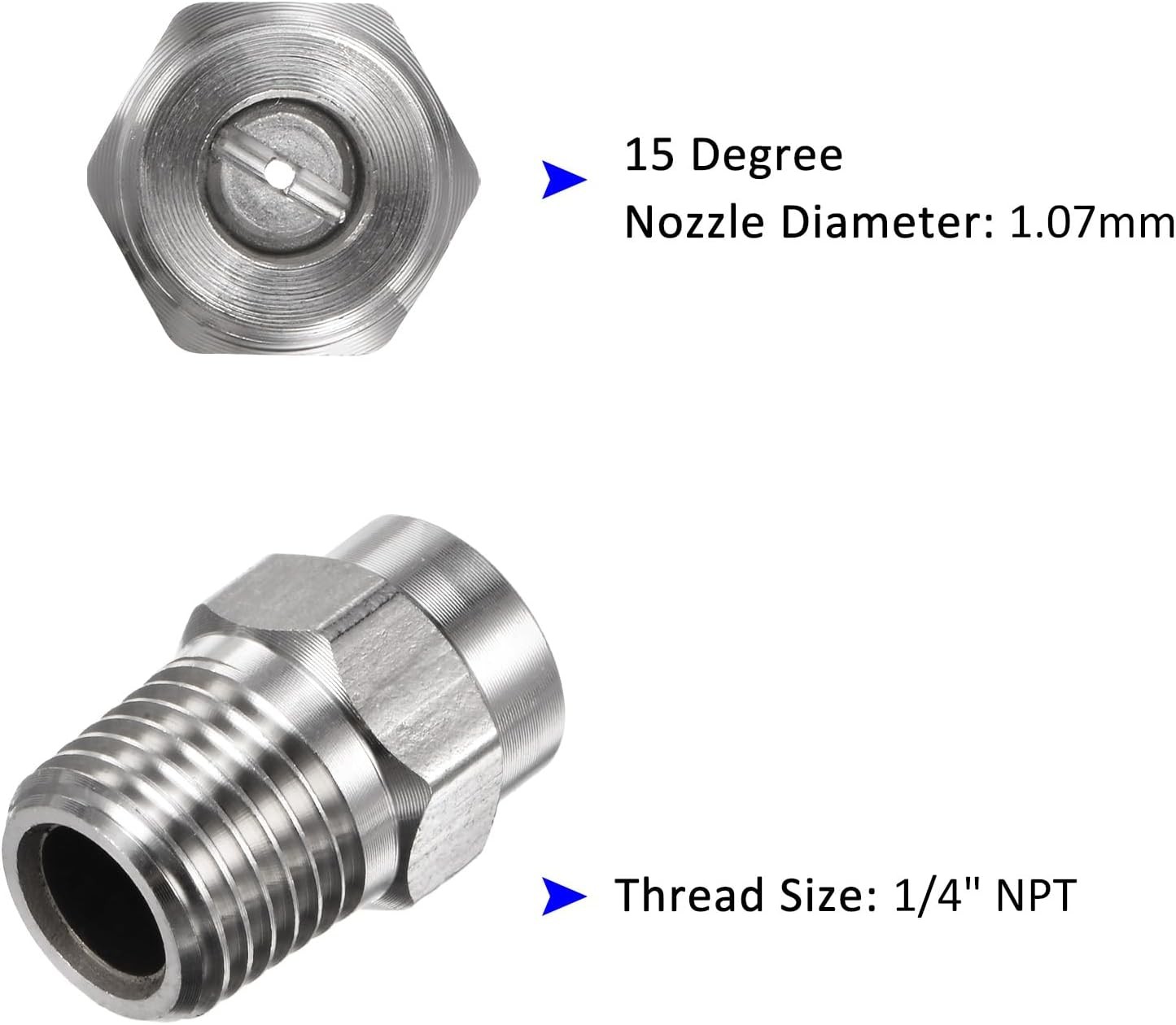 4 Pack Surface Clean Tips – 15 Degree 1/4″ NPT Male #15030 Pressure Washer
