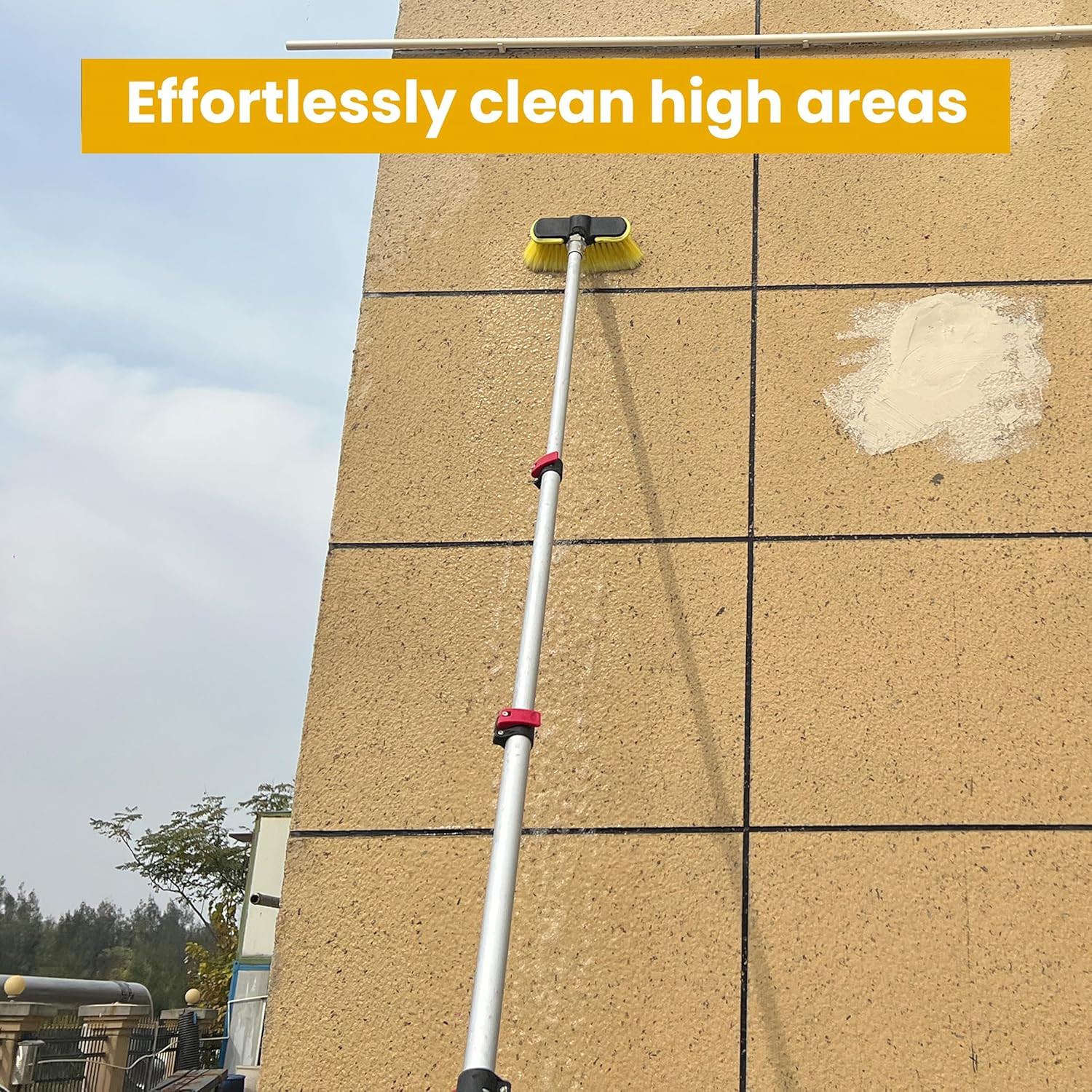 20 FT Telescoping Pressure Washer Wand with Gutter Cleaner, Brush Head, 5 Nozzle