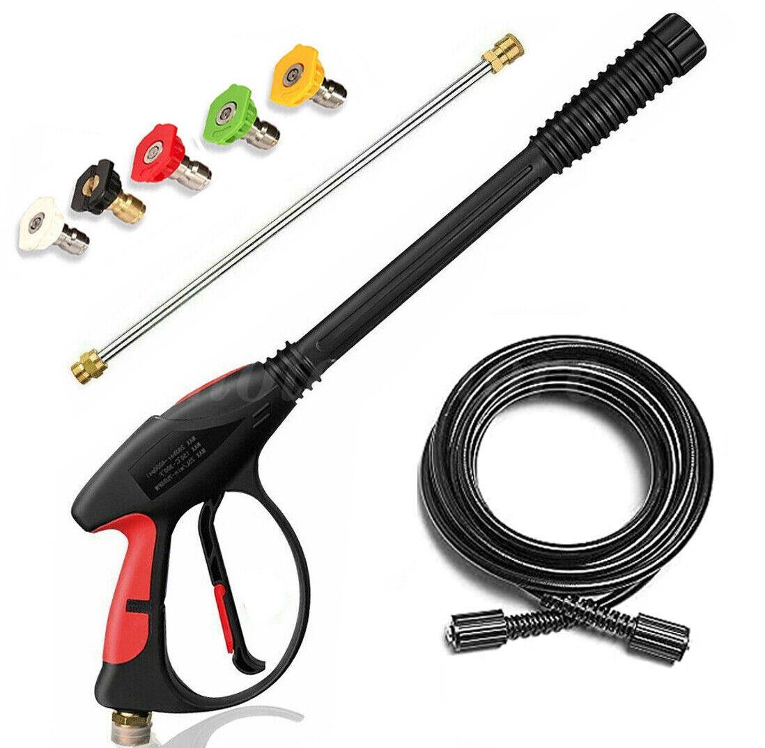 High Pressure 4000PSI Car Power Washer Gun Spray Wand Lance W/5 Nozzle+Hose Kit