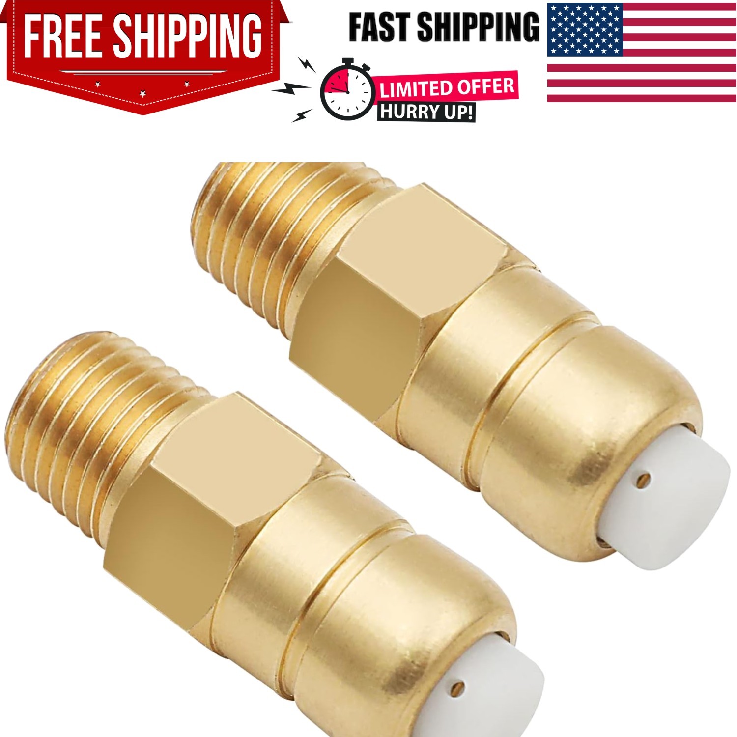 2 Pieces Thermal Release Valve for Pressure Washer Pump, 1/4 Inch NPT Thermal Re