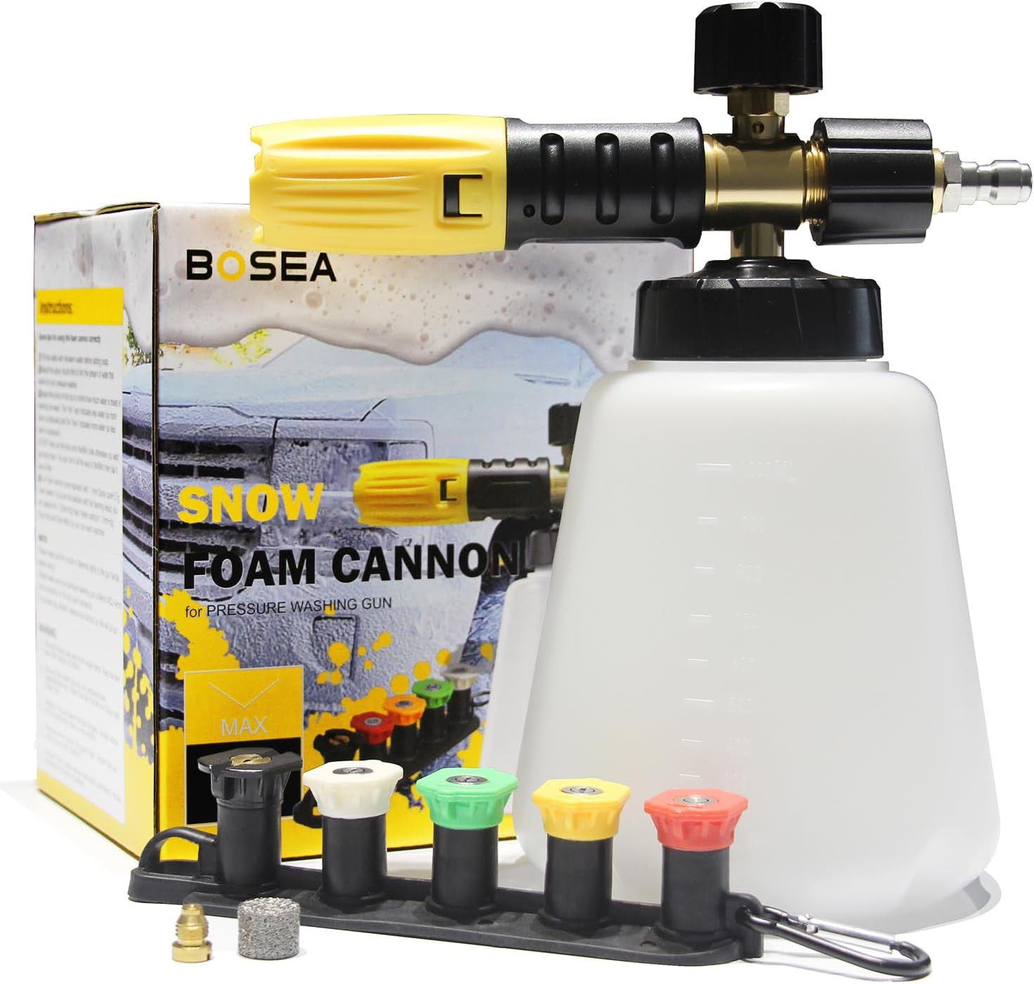 Foam Cannon with Pressure Washer Tips and Nozzle Holder, 4000PSI Car Wash Snow F