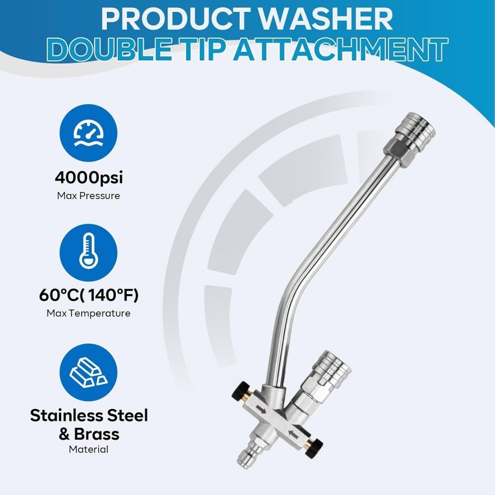 Dual Connector Pressure Washer 1/4″ Lance with 5 Spray Nozzles for Foam Cannon