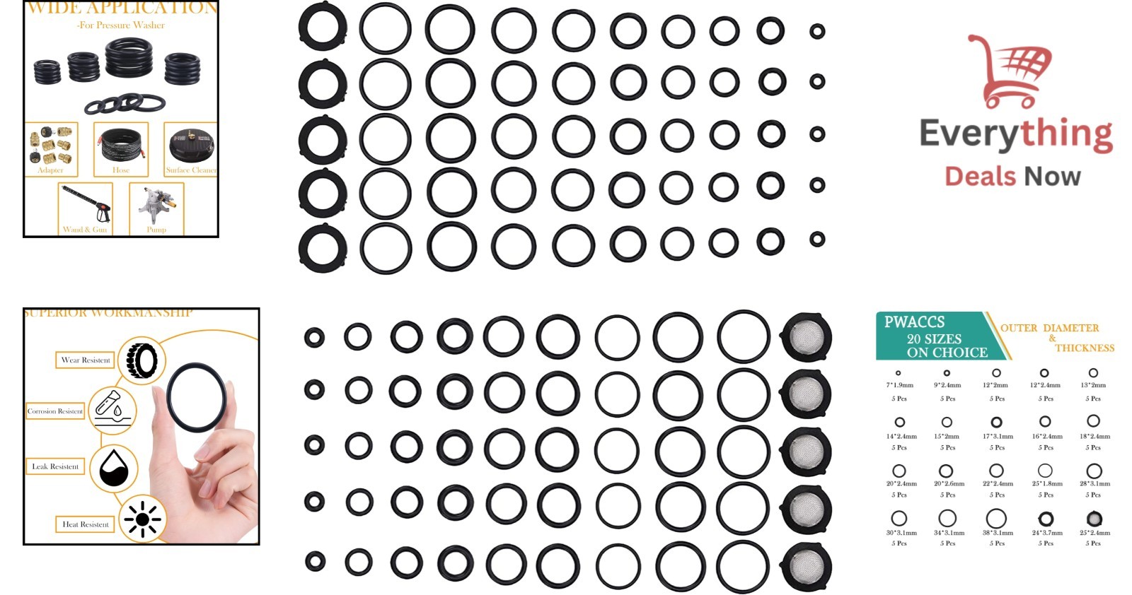 High Pressure Washer O Ring Replacement Kit – Temp Resistant & Versatile