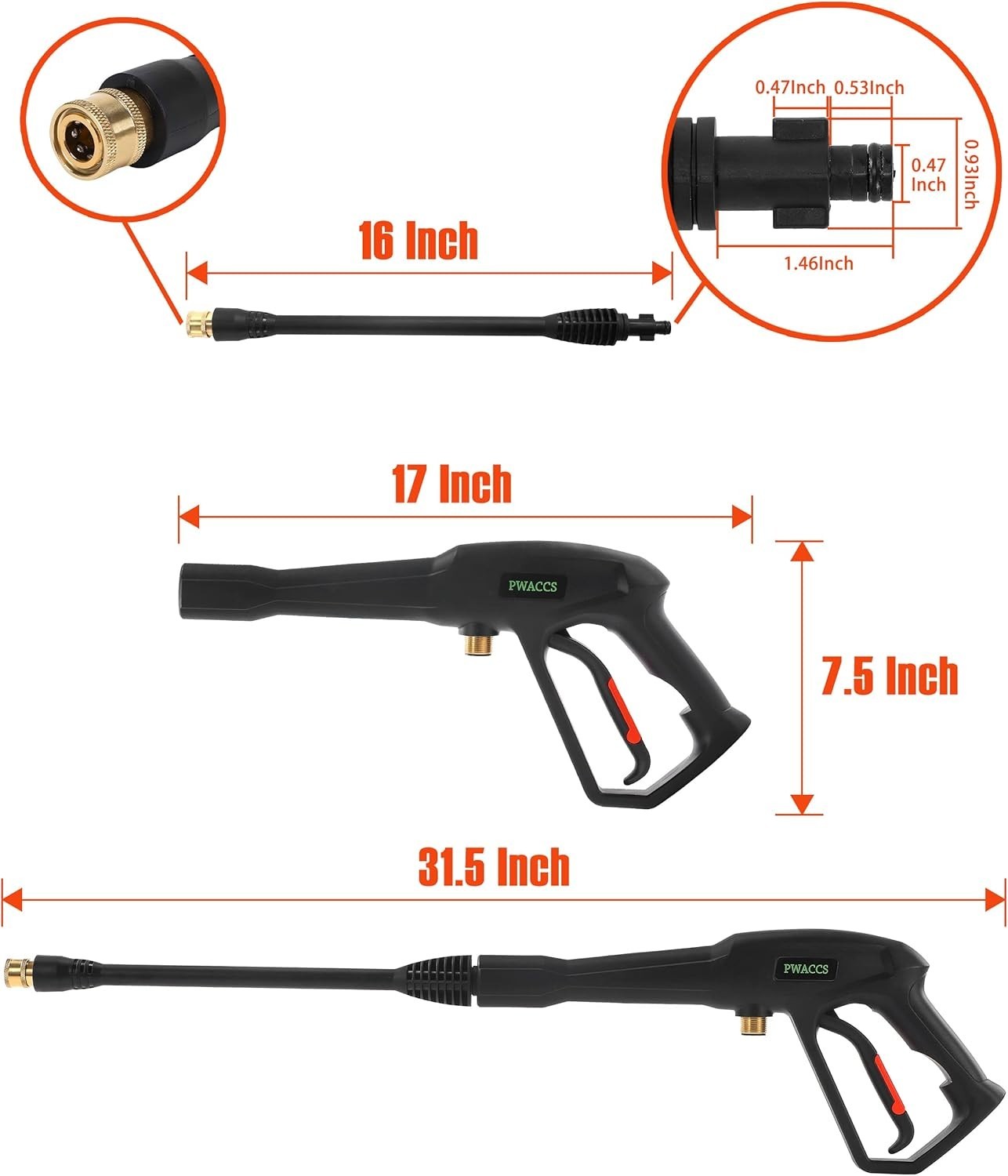 Pressure Washer Handle Replacement – 5 Spray Nozzles]